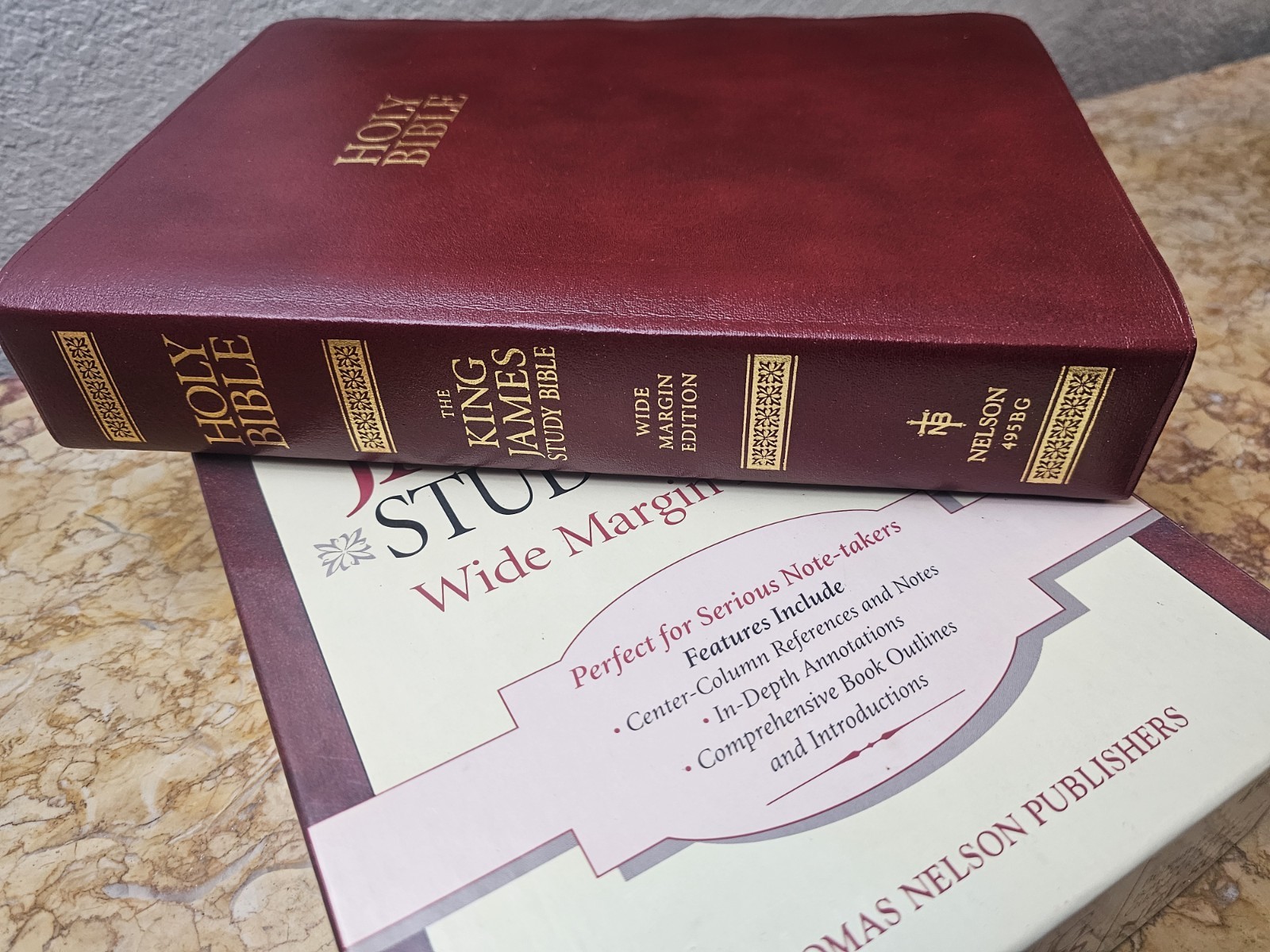 RARE Nelson 495BG KJV King James Study Bible Wide Margin Leather OOP MINT L@@K๐ RARE Nelson 495BG KJV King James Study Bible Wide Margin Leather OOP MINT L@@K๐