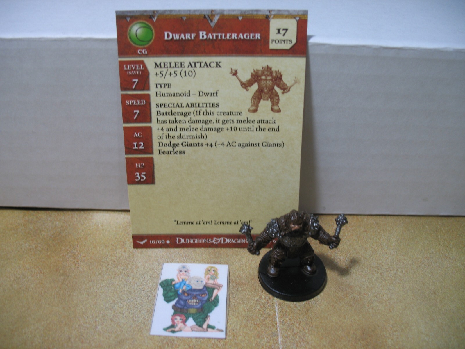 =Dungeons and Dragons D&D UNHALLOWED Dwarf Battlerager 16/60 with card= =Dungeons and Dragons D&D UNHALLOWED Dwarf Battlerager 16/60 with card=