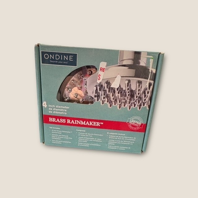 Ondine Brass Rainmaker 4-Inch Chrome Showerhead CY049CH New in Box Ondine Brass Rainmaker 4-Inch Chrome Showerhead CY049CH New in Box
