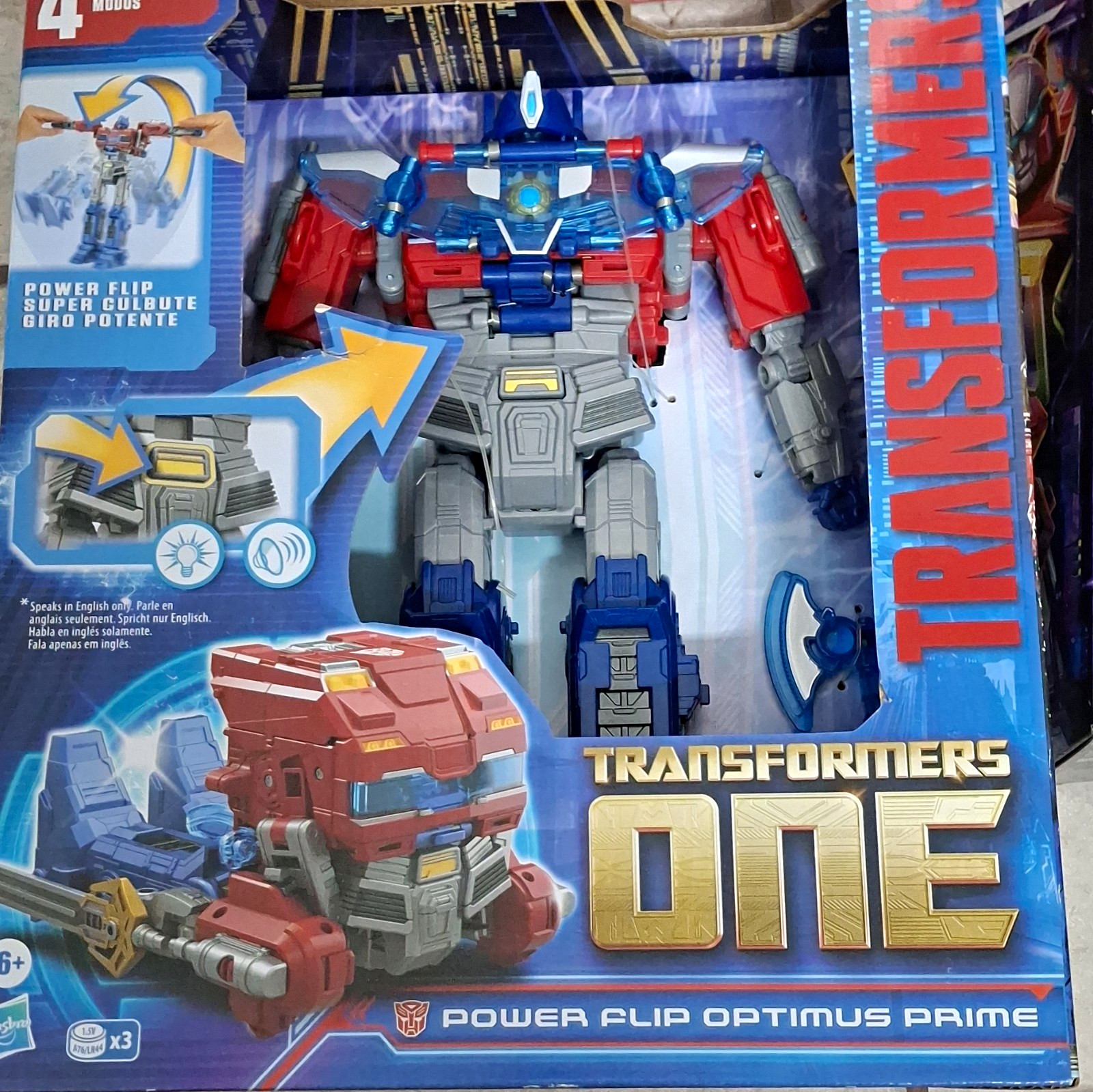Hasbro Transformers One Power Flip Optimus Prime Transforming Sound Figure 8.35\