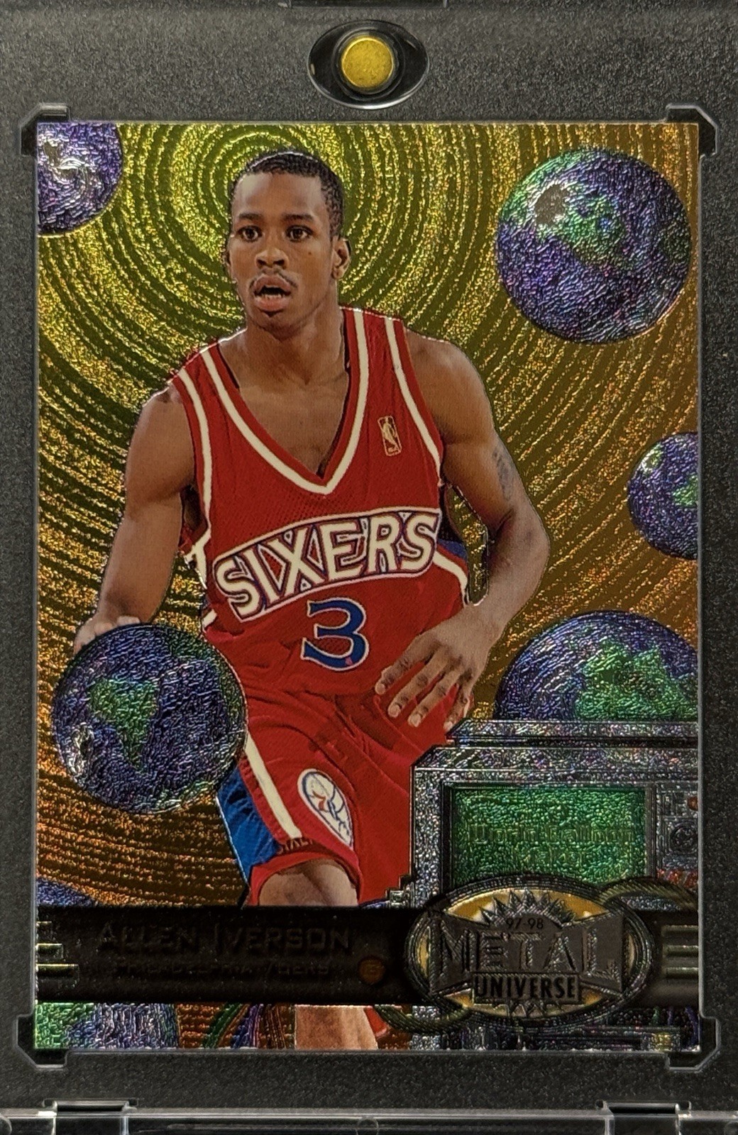 ALLEN IVERSON RARE GOLD PLANET 1997 FLEER METAL UNIVERSE INVESTMENT CARD MINT ALLEN IVERSON RARE GOLD PLANET 1997 FLEER METAL UNIVERSE INVESTMENT CARD MINT