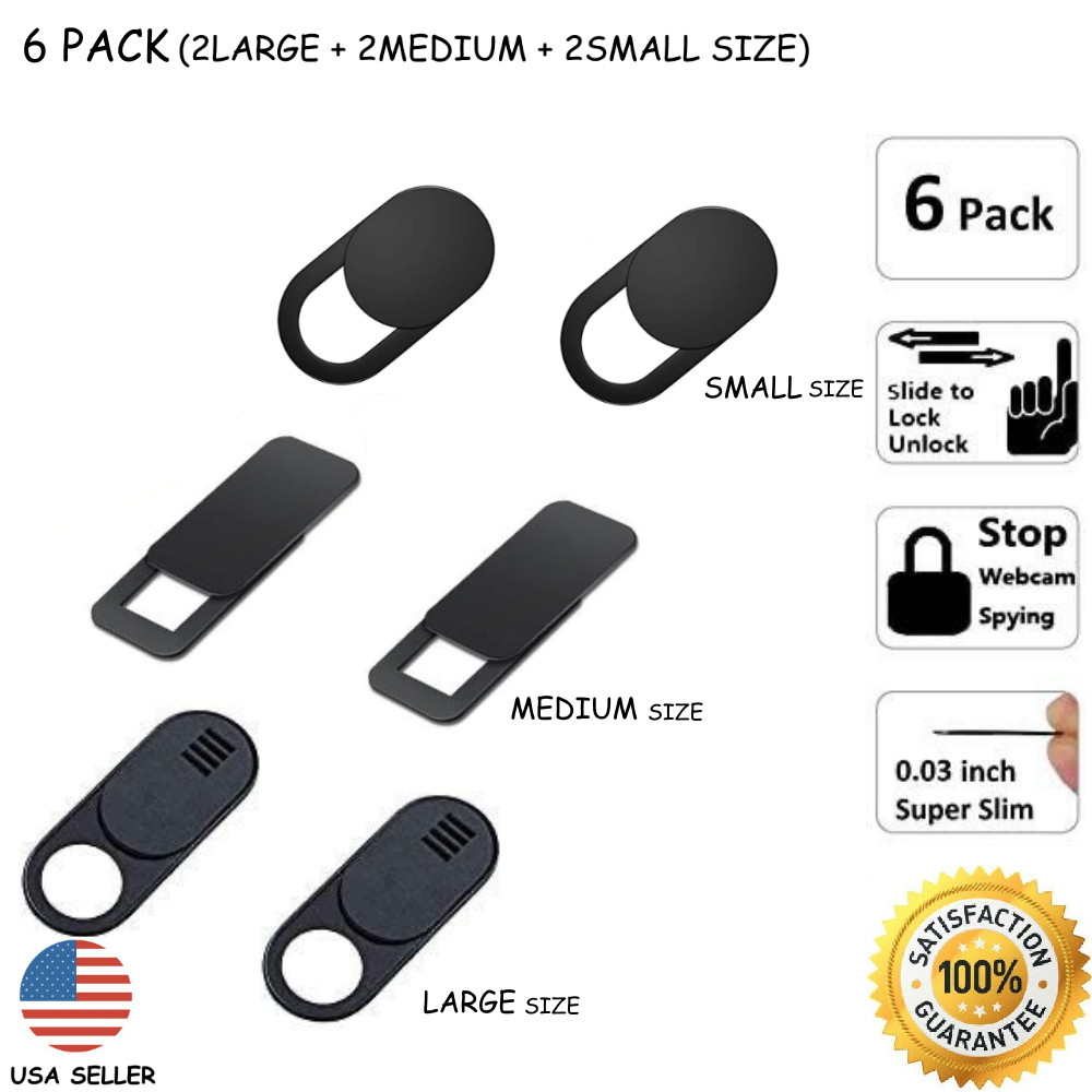 6PCS Large Medium Small WebCam Cover Slide Camera Privacy Security Protect 6PCS Large Medium Small WebCam Cover Slide Camera Privacy Security Protect