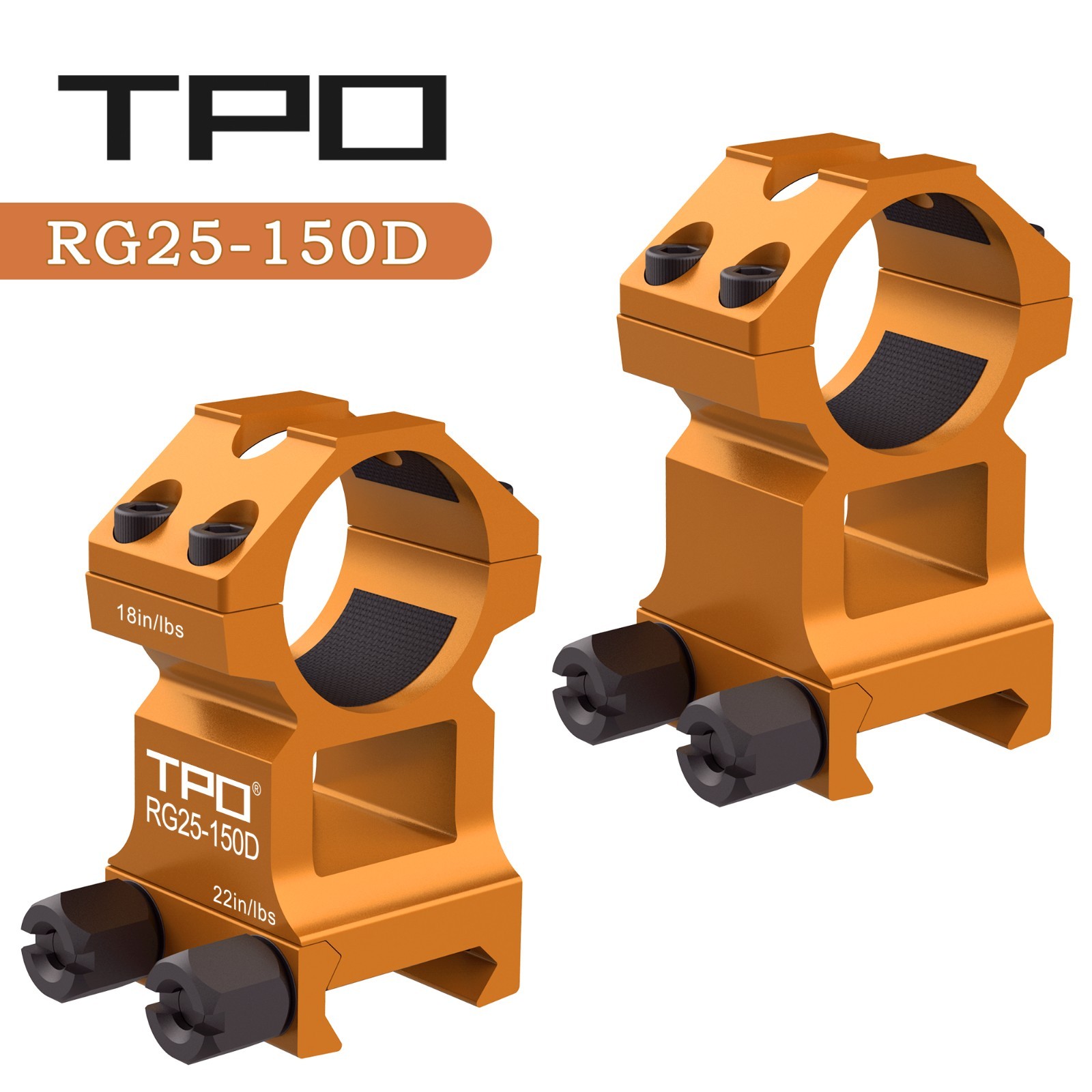 1\'\' inch scope Ring 1.5 Inches Height Heavy Duty for Picatinny rail (Orange) 1\'\' inch scope Ring 1.5 Inches Height Heavy Duty for Picatinny rail (Orange)