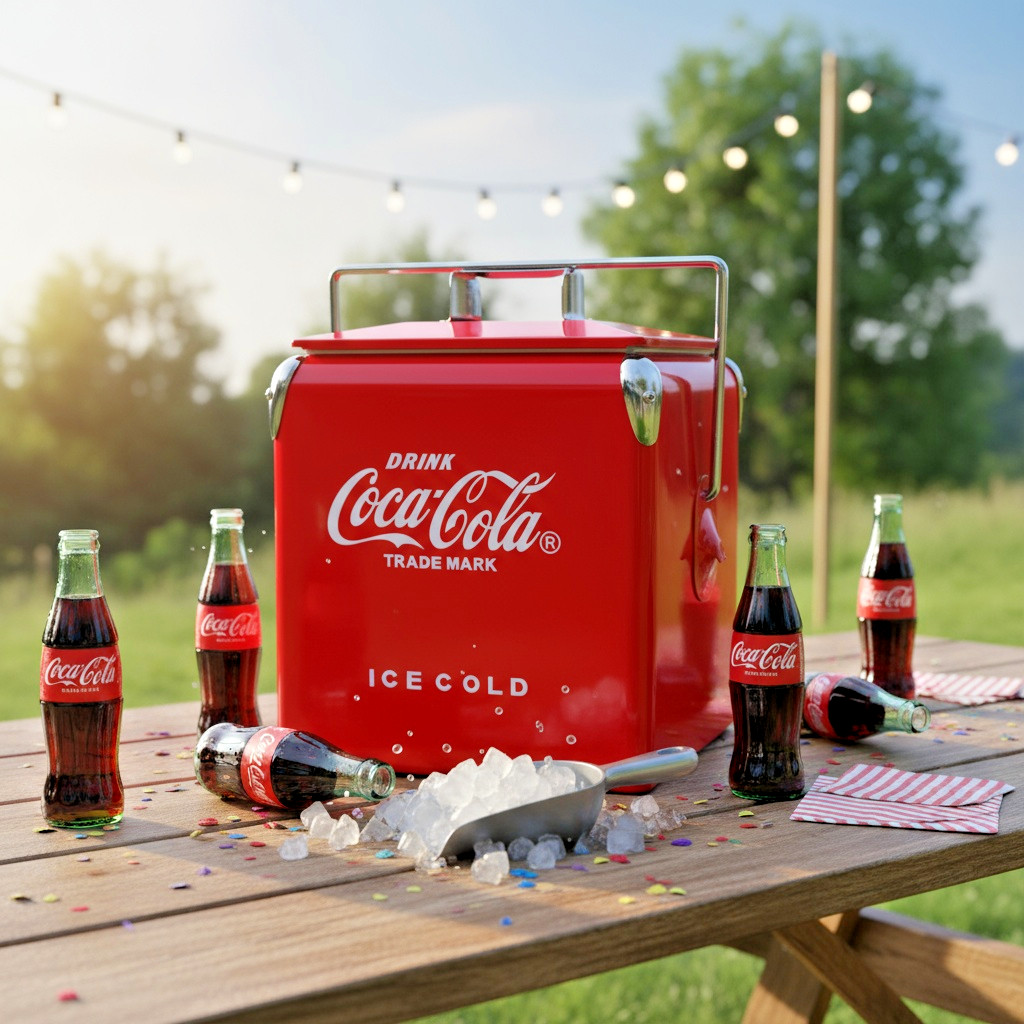 Coca-Cola 14Qt Cooler - Metal Ice Chest for Tailgating, Beach Parties & Outdoor
