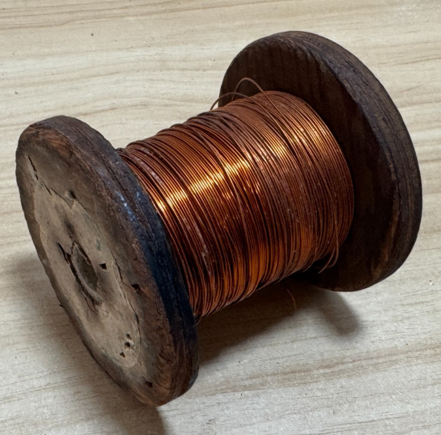 Vintage Copper Wire on Wood Spool - Magnet Wire ~ 2 lbs Vintage Copper Wire on Wood Spool - Magnet Wire ~ 2 lbs