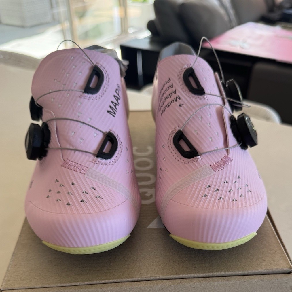 BNIB MAAP x QUOC Cycling Shoes EU 40 Pink Yellow Black Low Top Dial Closure