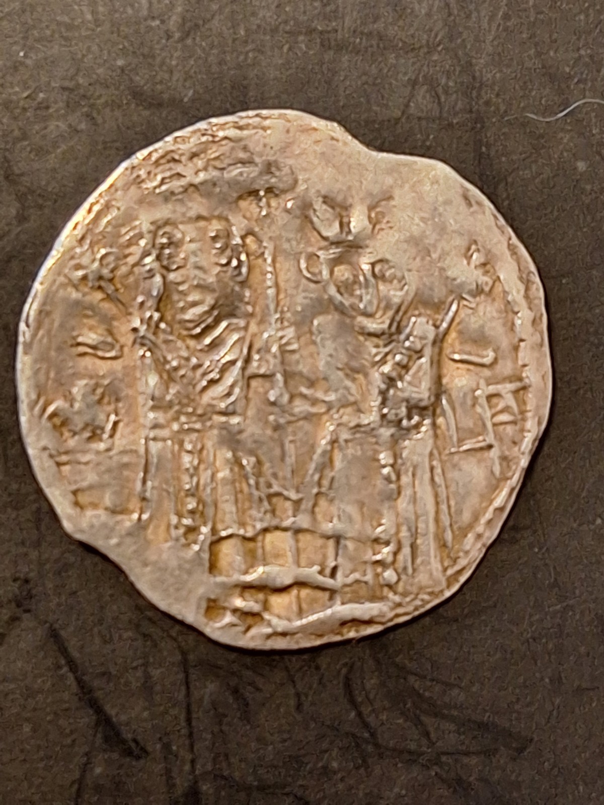 SERBIA. Stefan Urosh IV. 1 Dinar. 1331-1346. Stefan with Helen