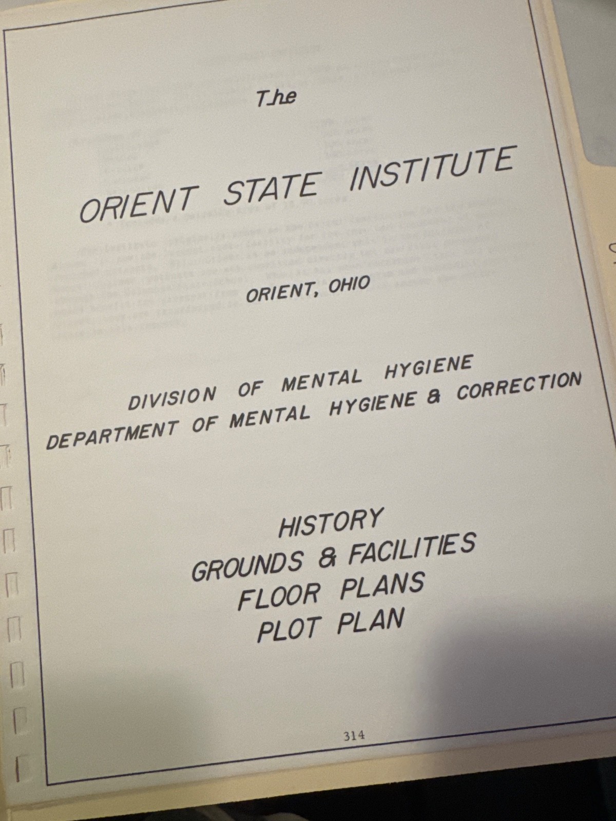 Rare c50s History Plan Map Orient Ohio Insane Asylum State Hospital 12pg COPY