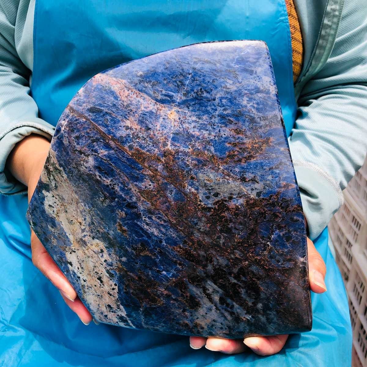 14.76 LB Natural Large Polished Sodalite Freeform Blue Mineral Specimen 5900