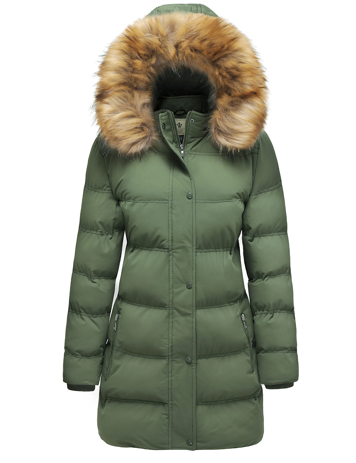 WenVen Women's Winter Long Puffer Coat Parka Jacket with Faux Fur Removable Hood