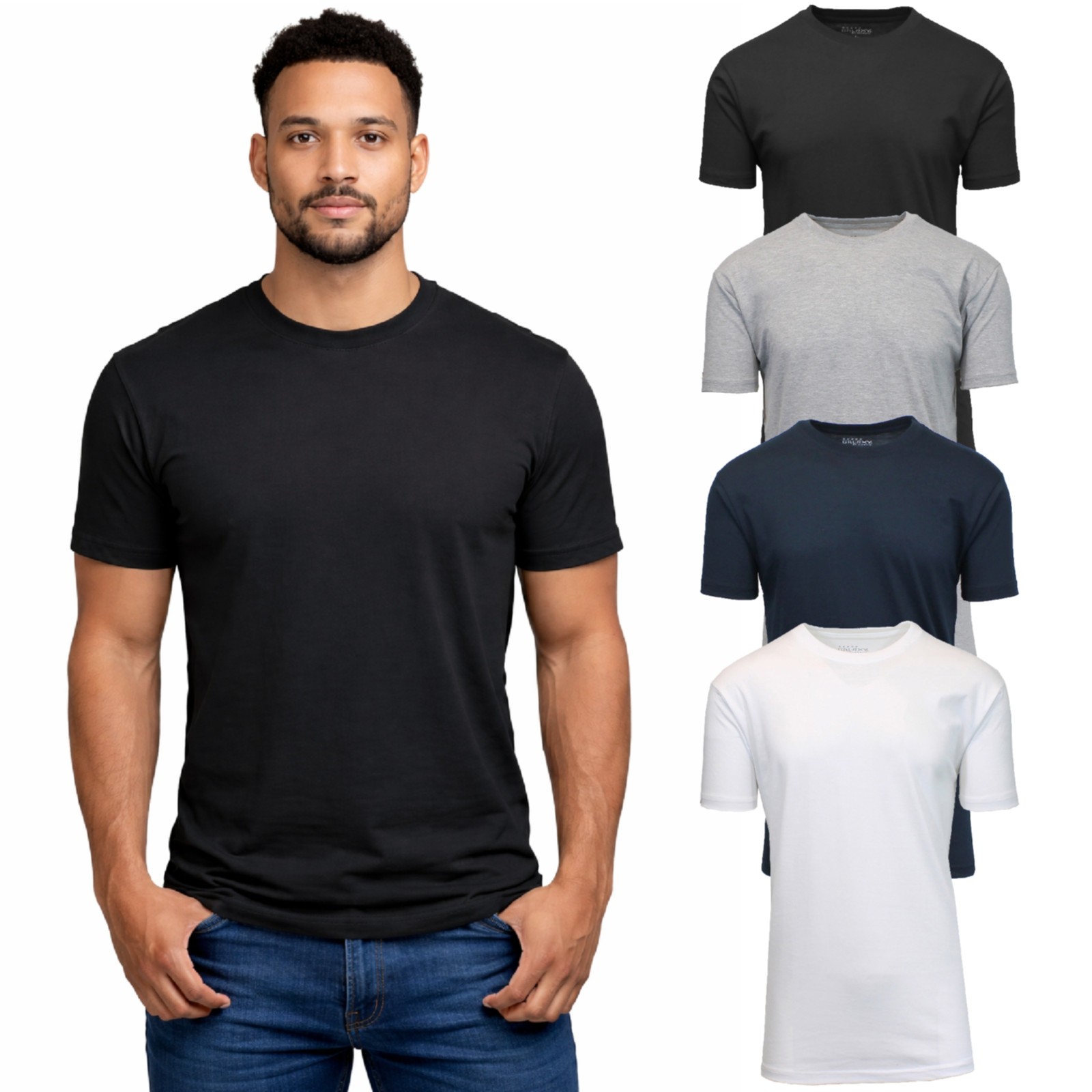4-Pack Men's Casual Crew Neck T-Shirt Tee (S-3XL) 