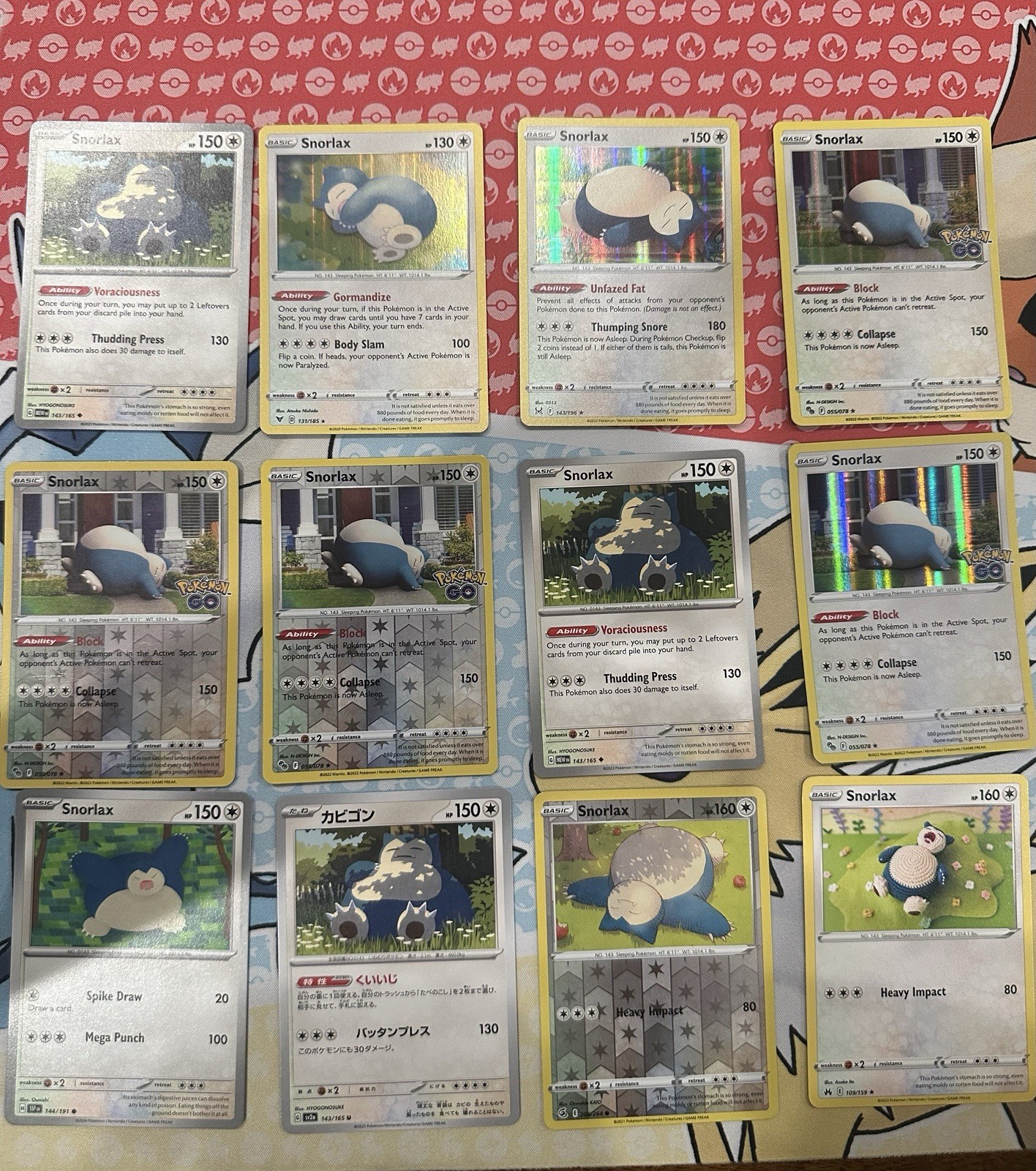 Pokémon TCG Snorlax Lot: 12 Cards. 3 Reverse Holos, 4 Holos, 1 Asako Ito From CZ