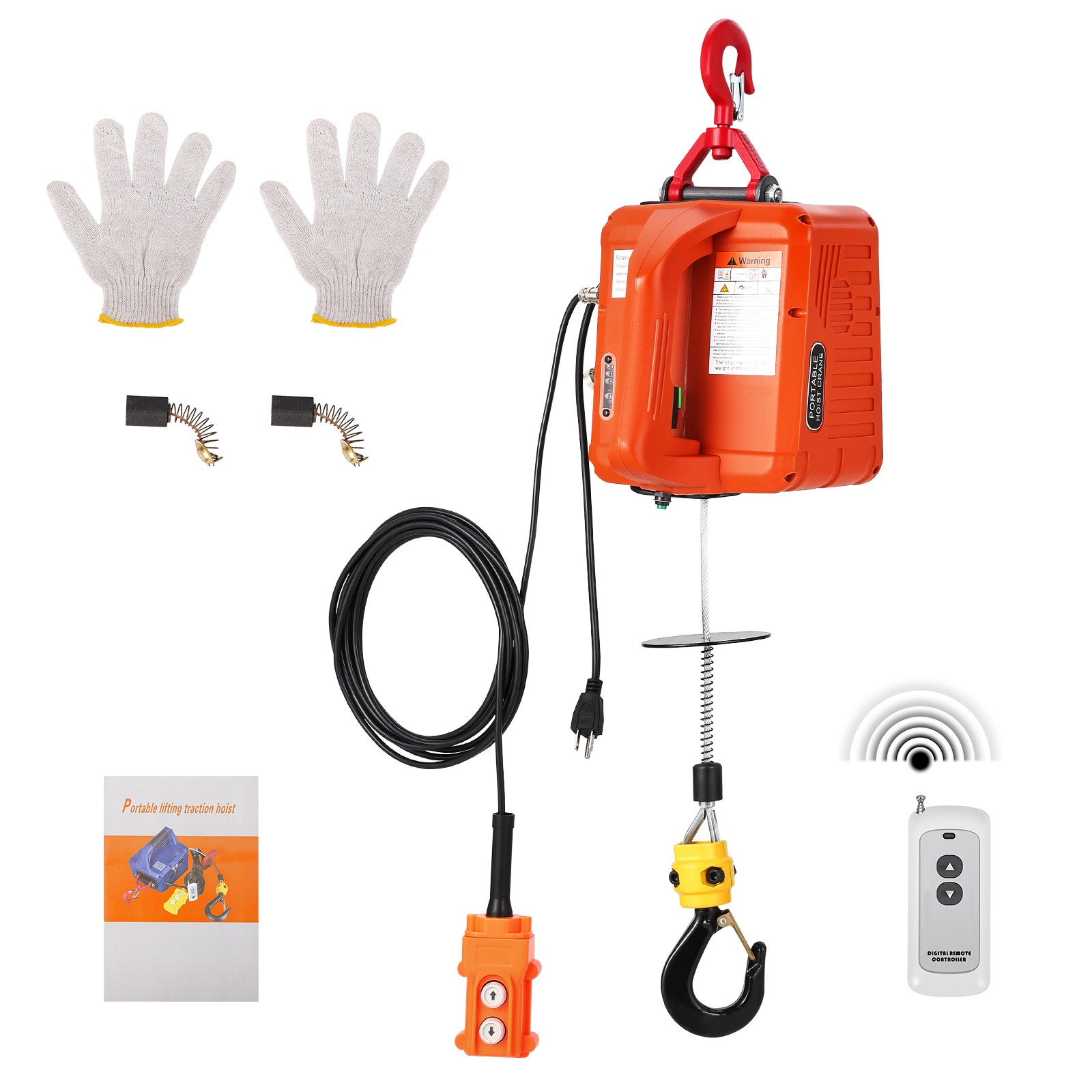 3-in-1 Electric Hoist Winch 1100 lbs –120V 1500W Wired & Wireless Remote