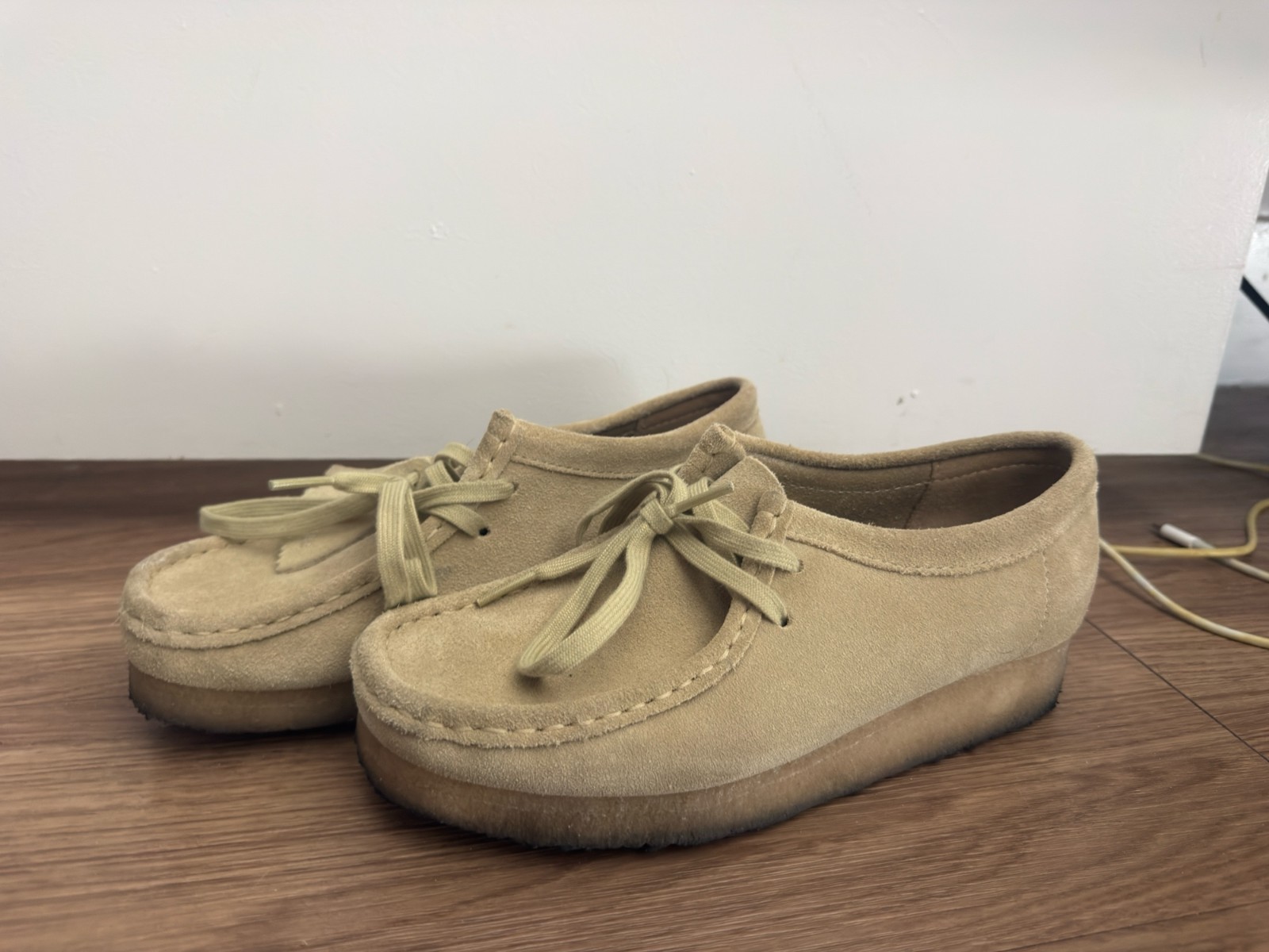 Clarks Originals Wallabee Beige Suede Women\'s 7.5 Crepe Sole Clarks Originals Wallabee Beige Suede Women\'s 7.5 Crepe Sole
