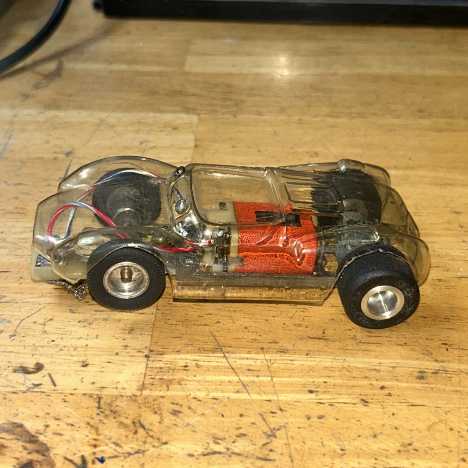 Vintage 1/32 Slot Car dynamic Dynaflex chassis was clear body Vintage 1/32 Slot Car dynamic Dynaflex chassis was clear body