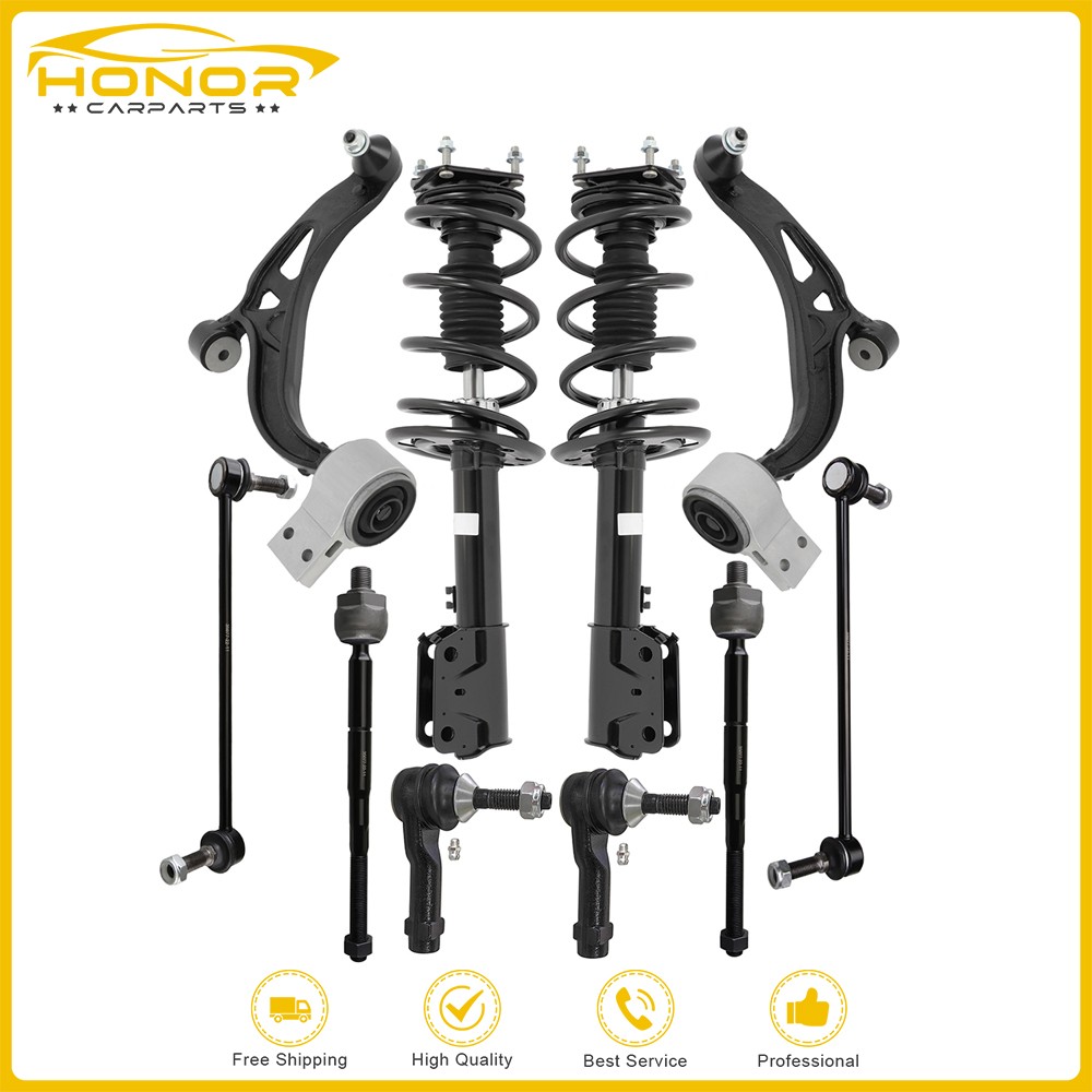 For 2011-2013 Ford Explorer Front Struts Control Arms Sway Bars Tie Rods Kit