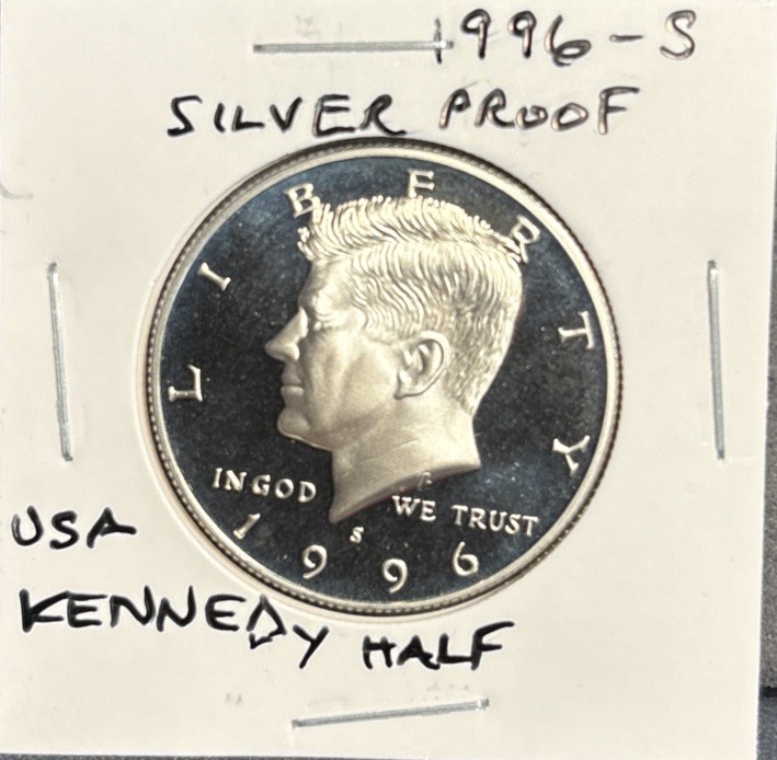 1996 S Kennedy Half Dollar 90% Silver PROOF Coin 50c .900 Fine