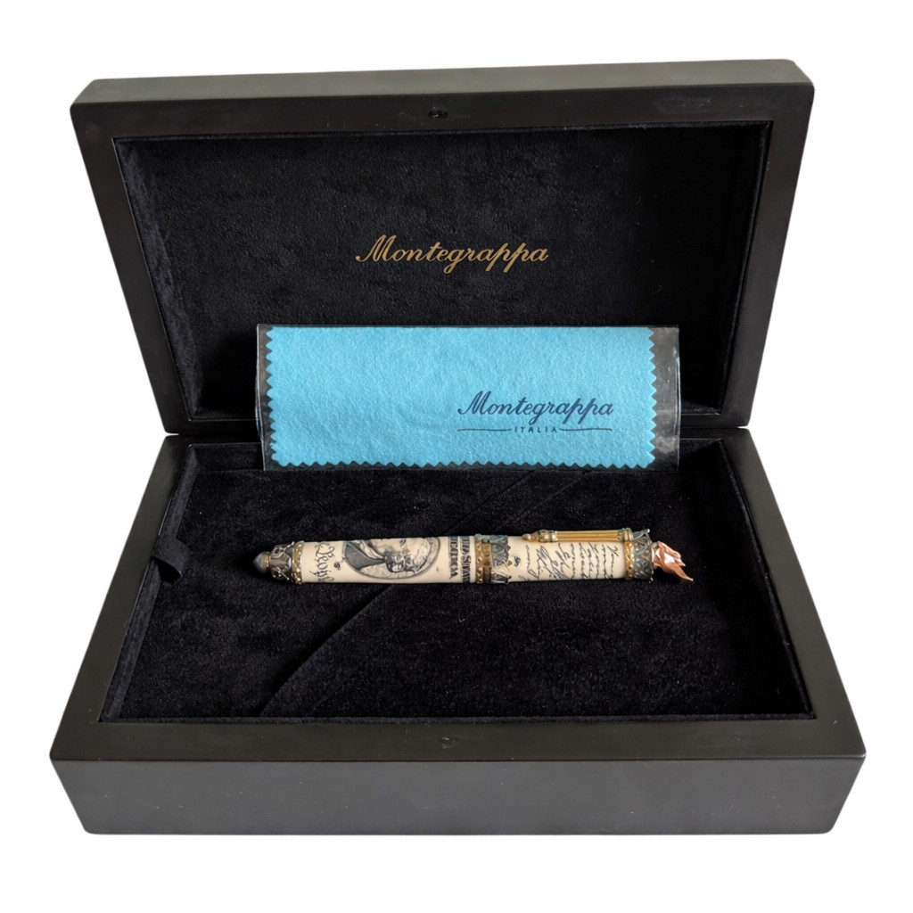 Montegrappa Alexander Hamilton Ltd Edition Rollerball Pen Cream Resin Vermeil