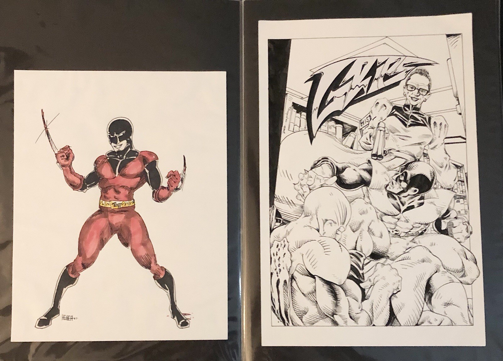Grips Original Comic Art Unpublished Cover And Grips Original Sketch Grips Original Comic Art Unpublished Cover And Grips Original Sketch