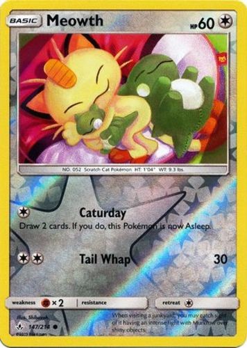 Meowth - 147/214 - Common - Reverse Holo (Mp) Unbroken Bonds - Colorless Pokémon
