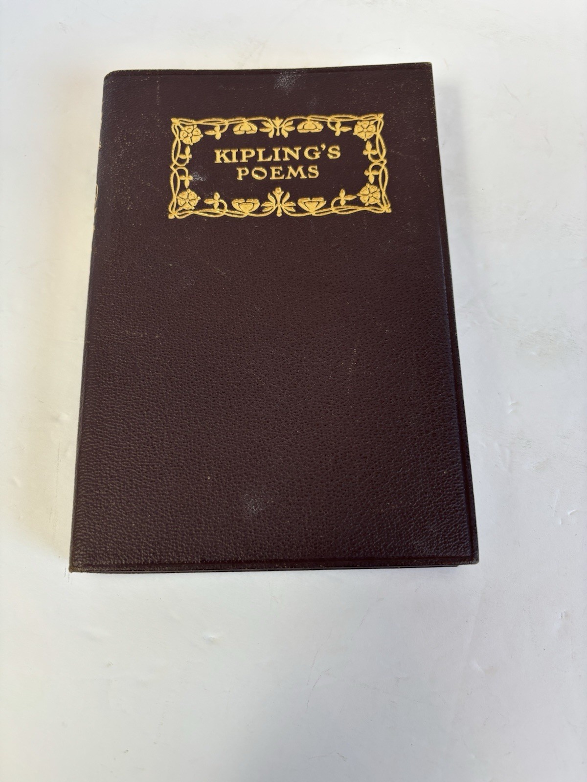 Antique Book Kipling Poems Leather Bound  306 Pages Crowell Publishing New York