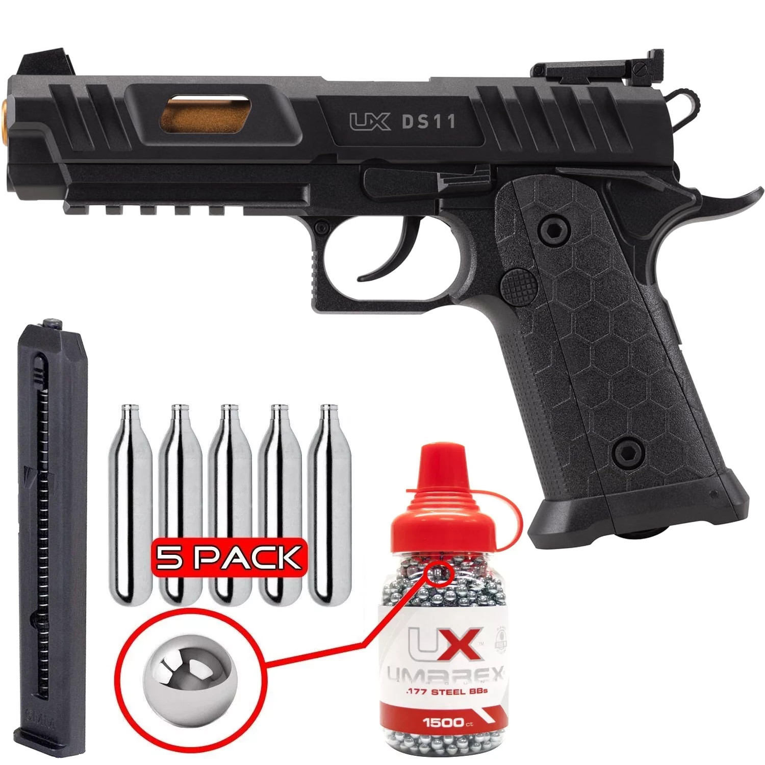 Umarex DS11 .177 Cal Air Gun 1911 CO2 BB Gun + BBs, CO2 & Extra Magazine 2252128 Umarex DS11 .177 Cal Air Gun 1911 CO2 BB Gun + BBs, CO2 & Extra Magazine 2252128