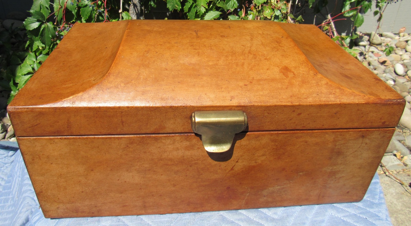Stunning Antique Late 19th Early 20th Century Leather Covered Jewelry Box Large Stunning Antique Late 19th Early 20th Century Leather Covered Jewelry Box Large