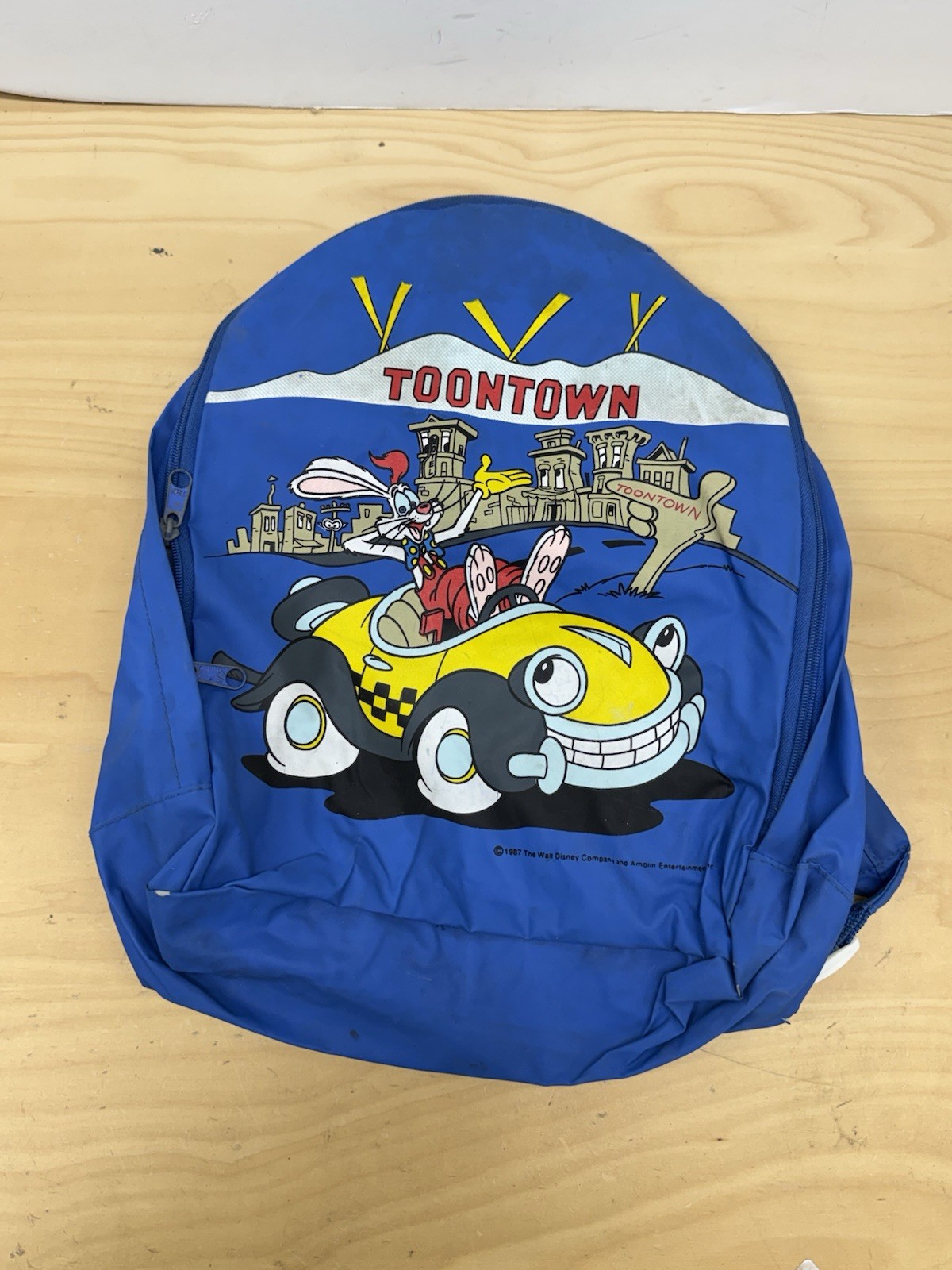 1987 Who Framed Roger Rabbit Vintage Backpack Blue Disney Toontown