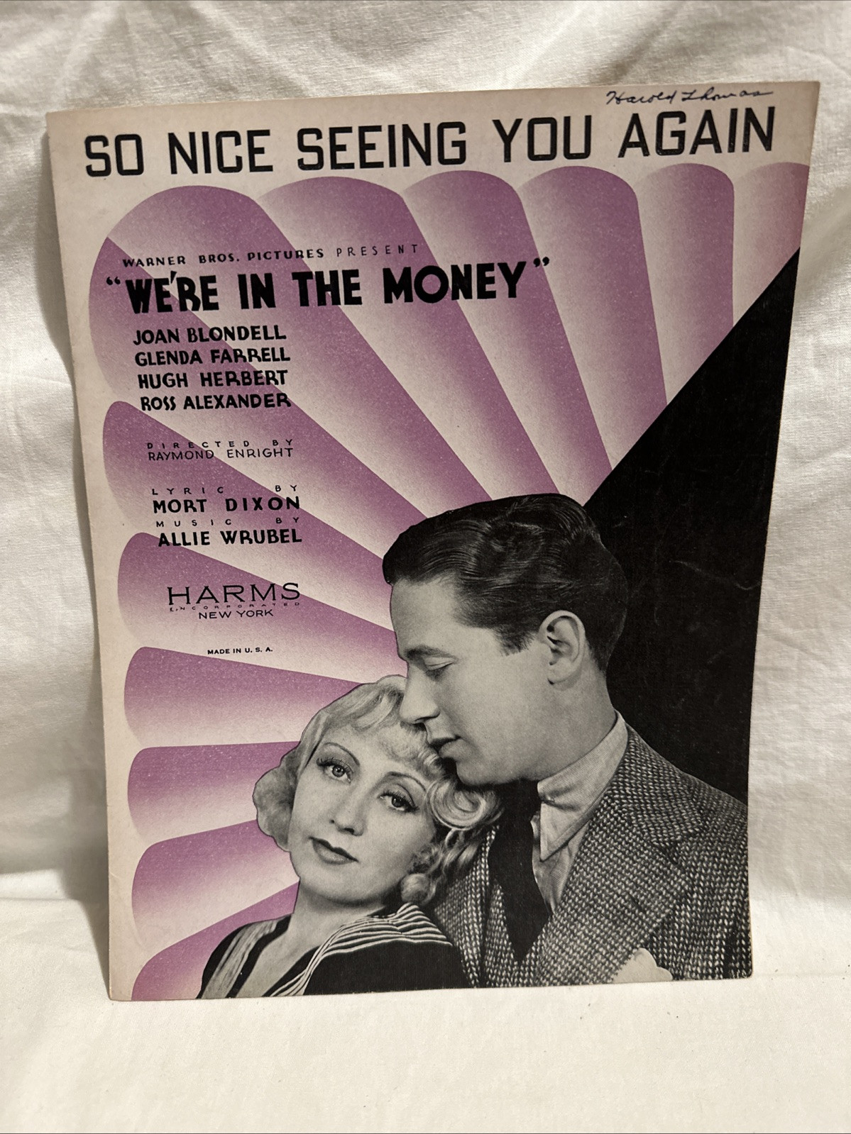 WE\'RE IN THE MONEY Sheet Music \ WE\'RE IN THE MONEY Sheet Music \