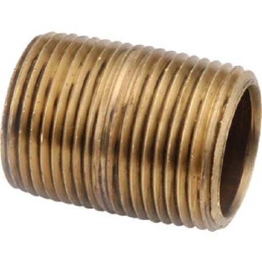 (12)- Anderson Metals 1 In. x Close Red Close Brass Nipple 38300-16