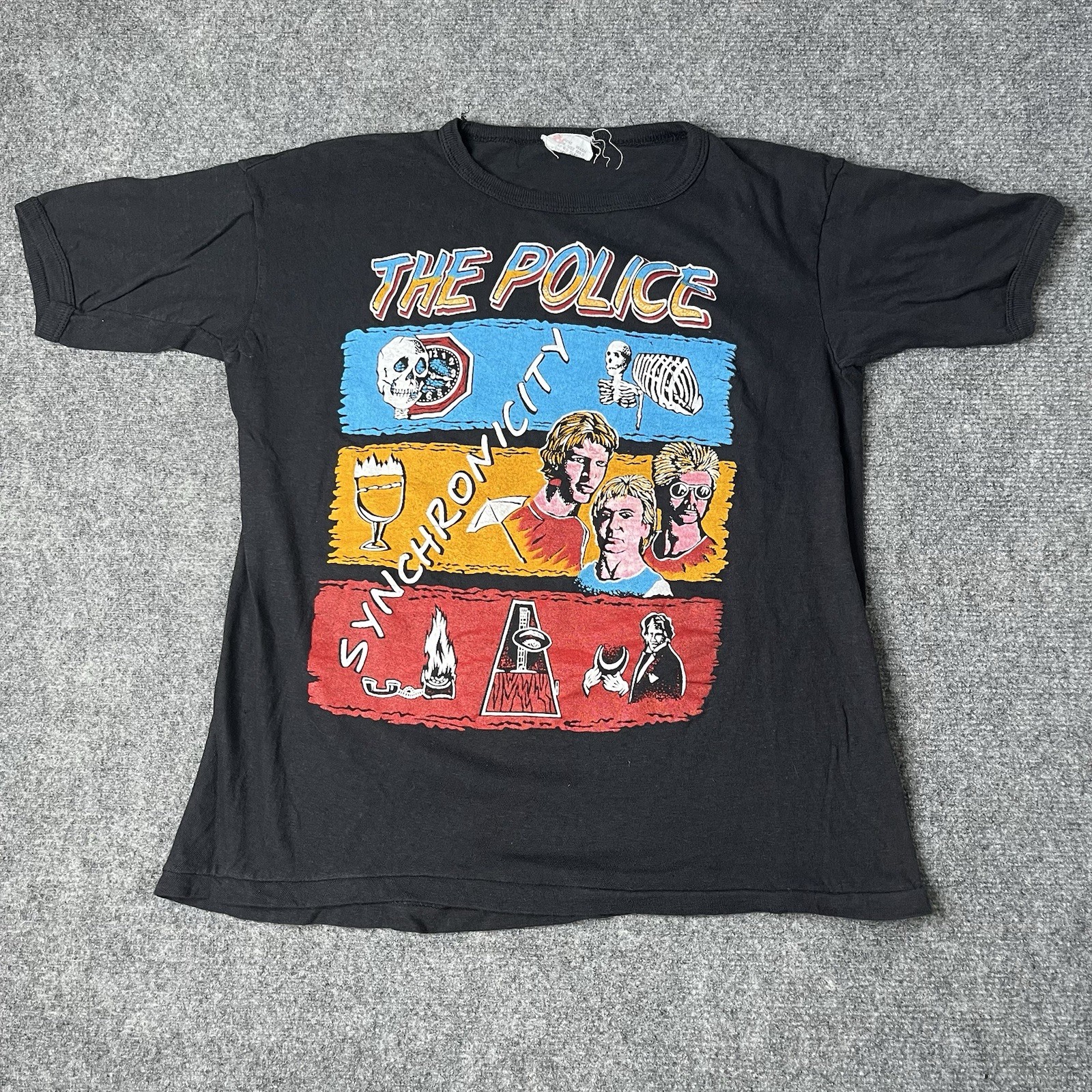 Vtg 1983 The Police Joan Jett REM Tour T-shirt Concert Band Tee 1980s 80s Rock