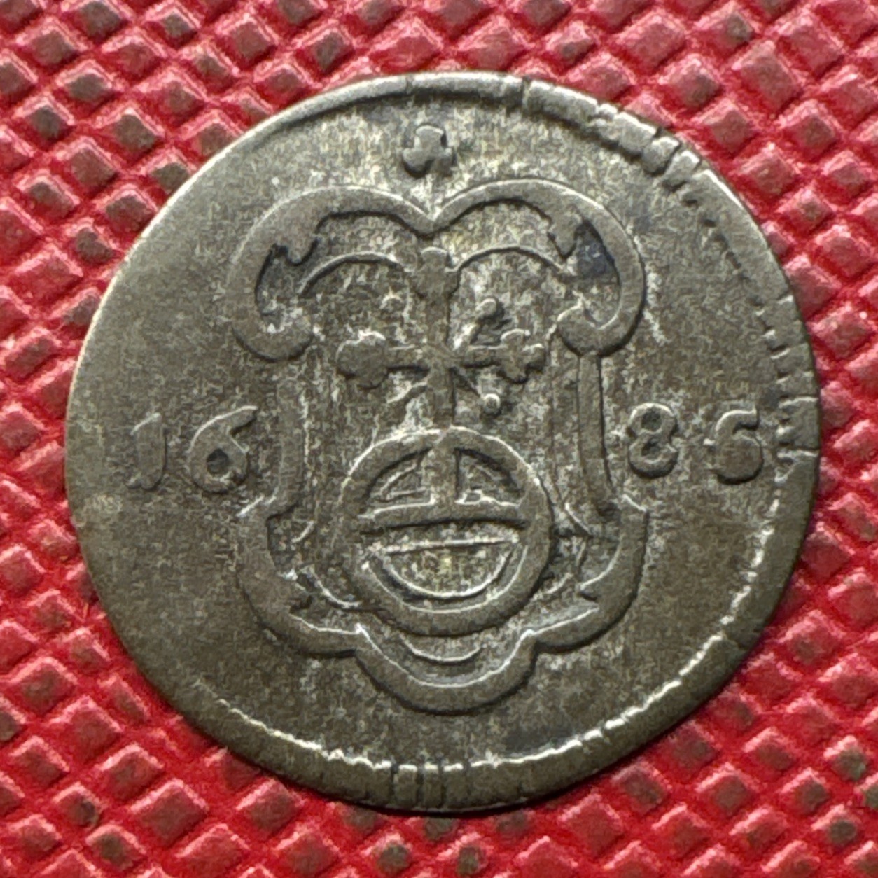 Germany, Saxony 1686-CF Billon 1 Pfennig. John George III. High Grade. KM# 573