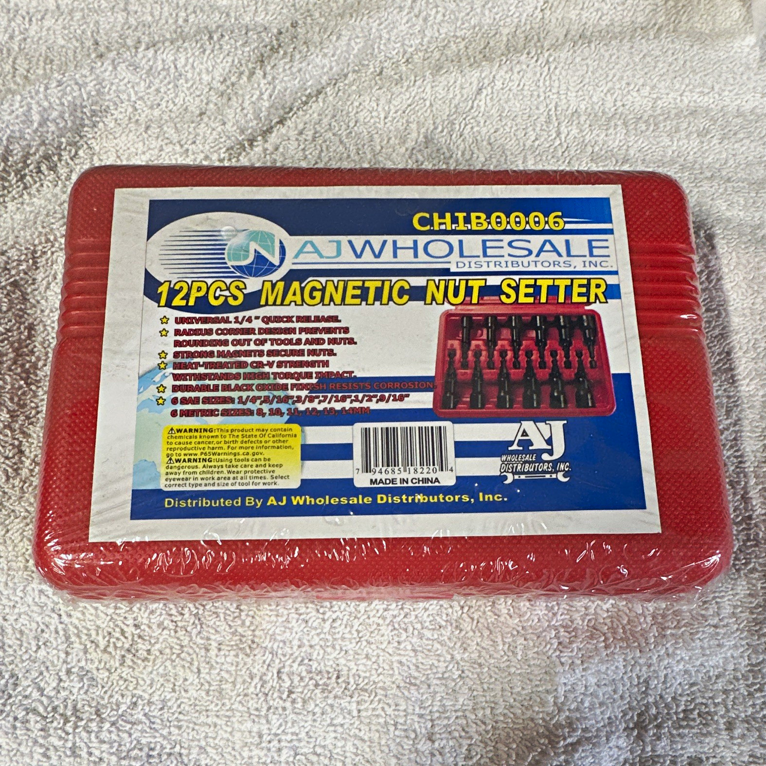 AJ Wholesale Distributors 12pc Magnetic Quick-Release Hex Nut Setter Set, Case