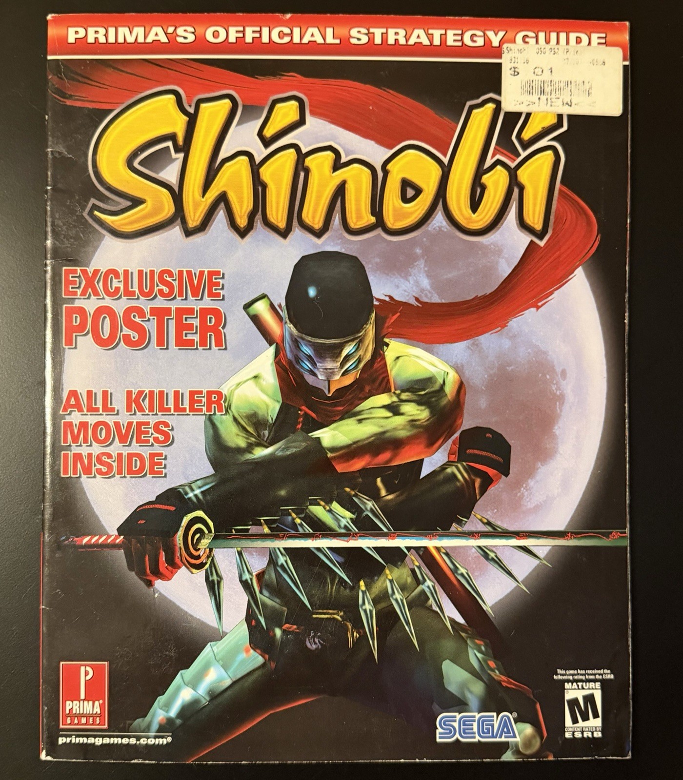 SHINOBI PS2 PRIMA\'S OFFICIAL STRATEGY GUIDE With Loose Poster