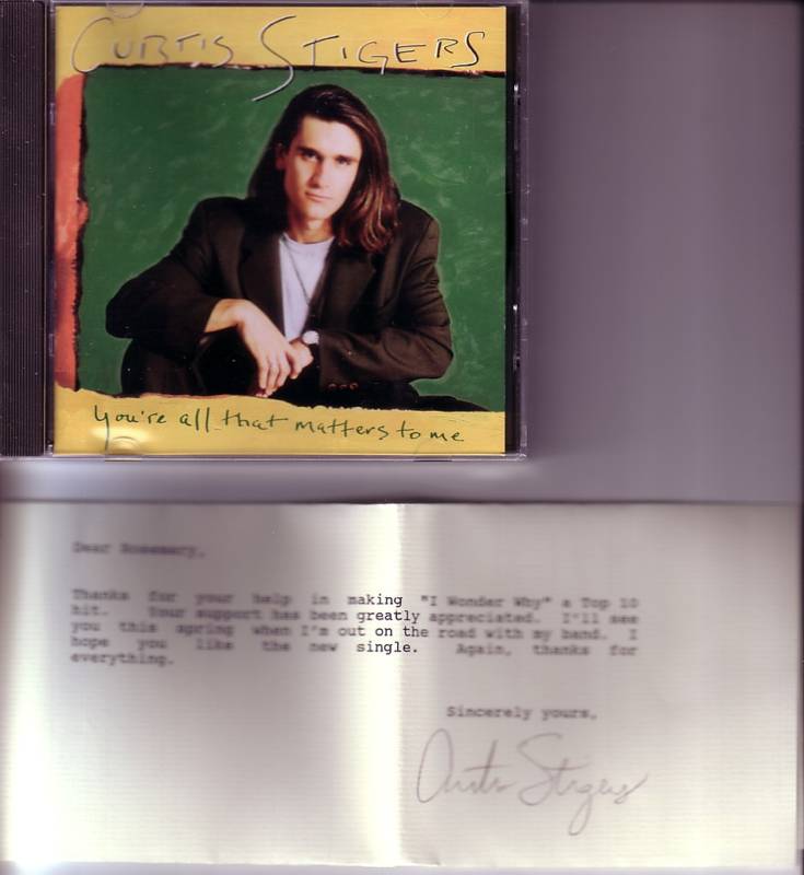 CURTIS STIGERS Authographed SIGNED PROMO CD w/ RARE MIX