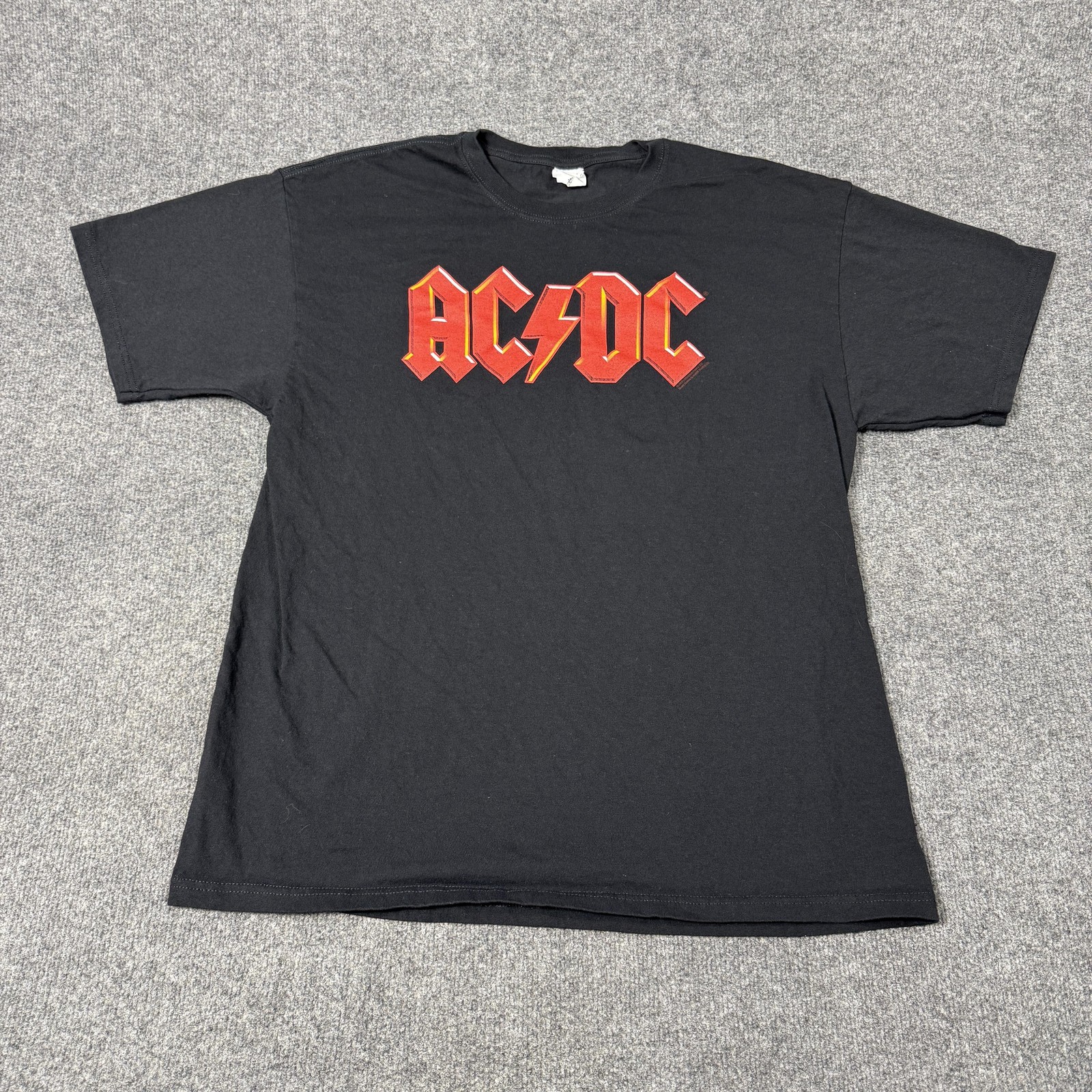AC/DC Shirt Mens XL Black Logo Graphic Rock Band Tee Anvil Preshrunk Cotton