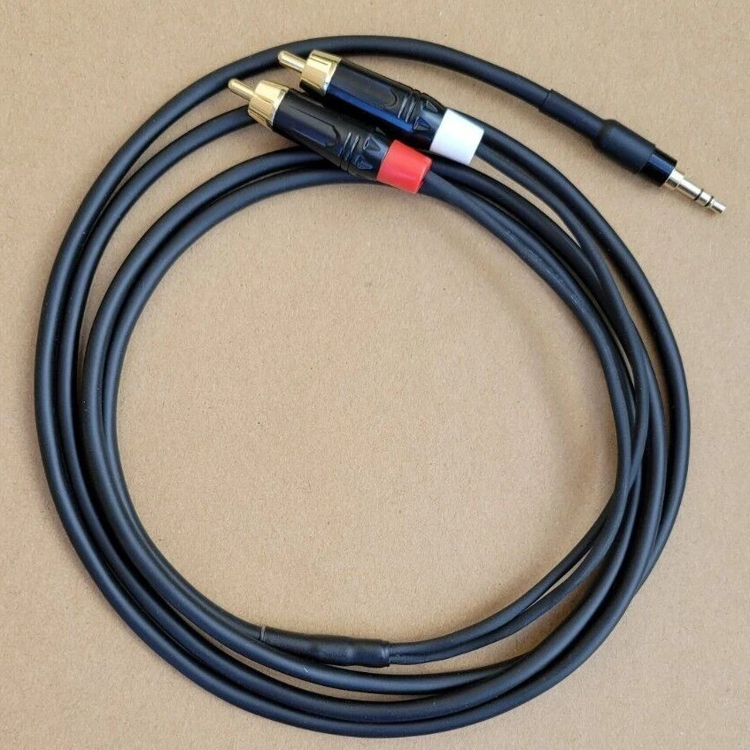 1\'FT-25FT Mogami Y cable Aux Audio 3.5mm Stereo Male to Neutrik Dual RCA L-R  