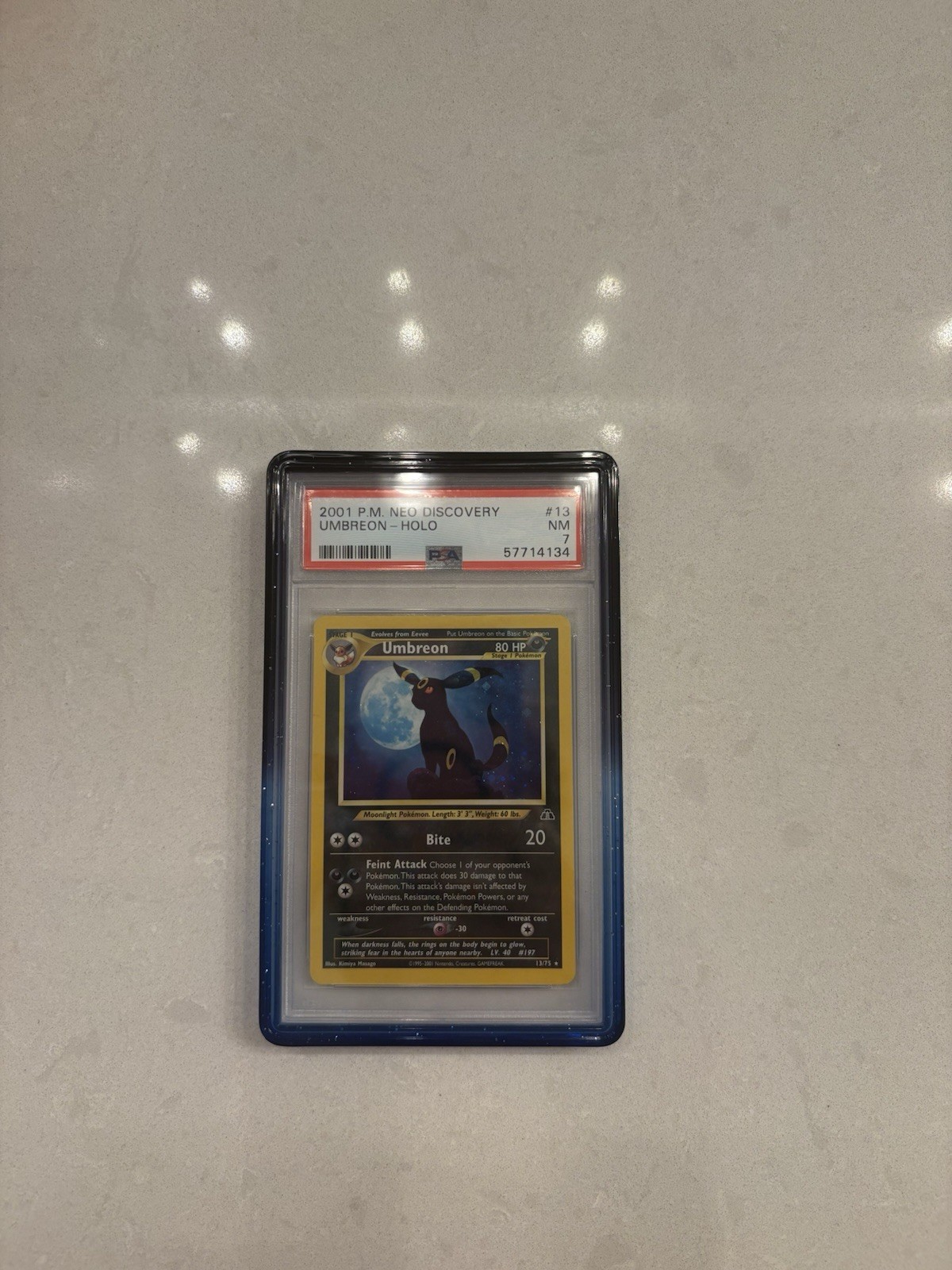 2001 P.M. Neo Discovery Umbreon Holo #13 PSA 7 2001 P.M. Neo Discovery Umbreon Holo #13 PSA 7