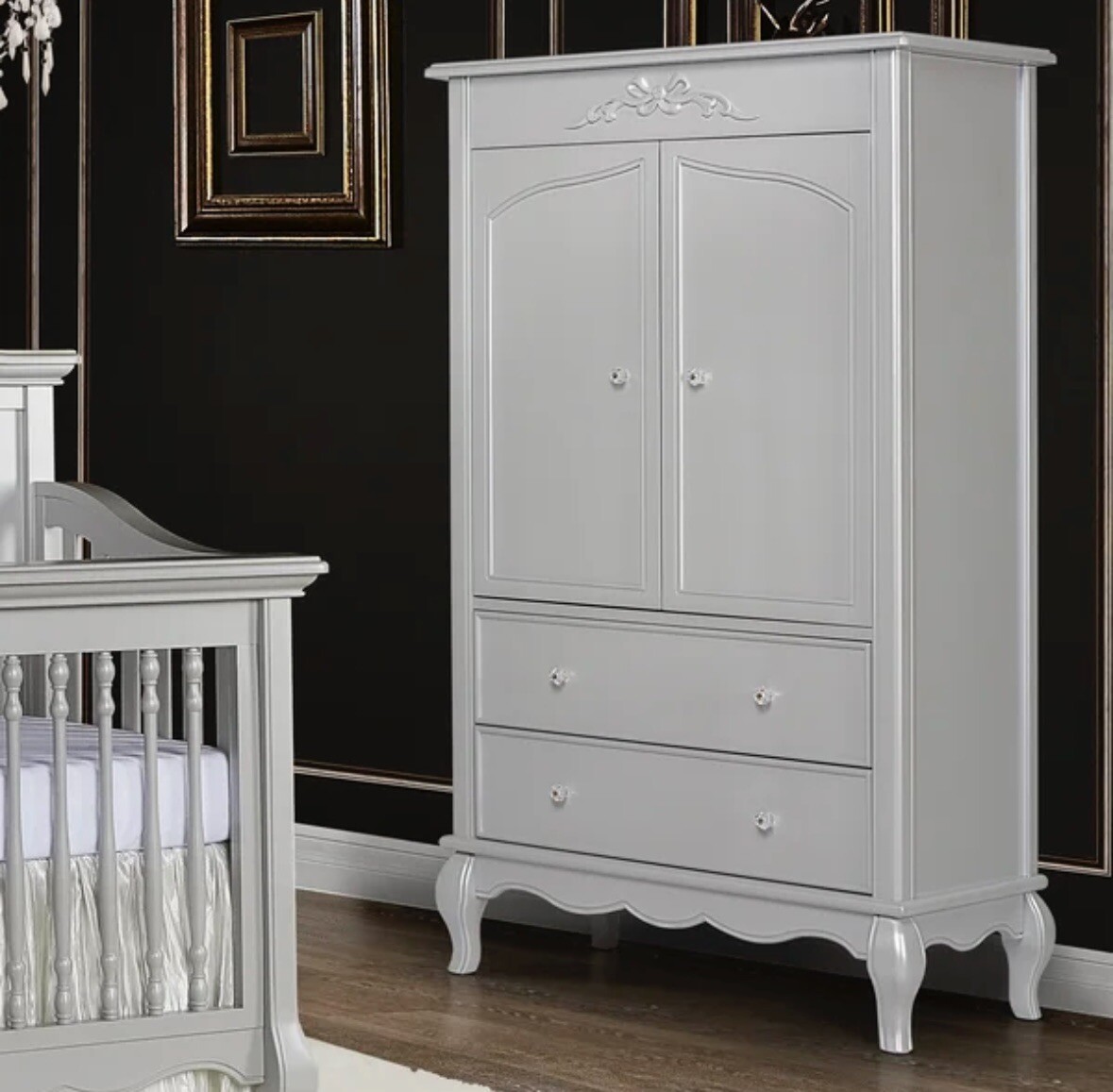 Evolur Aurora Akoya Grey Pearl Armoire NEW Children Room