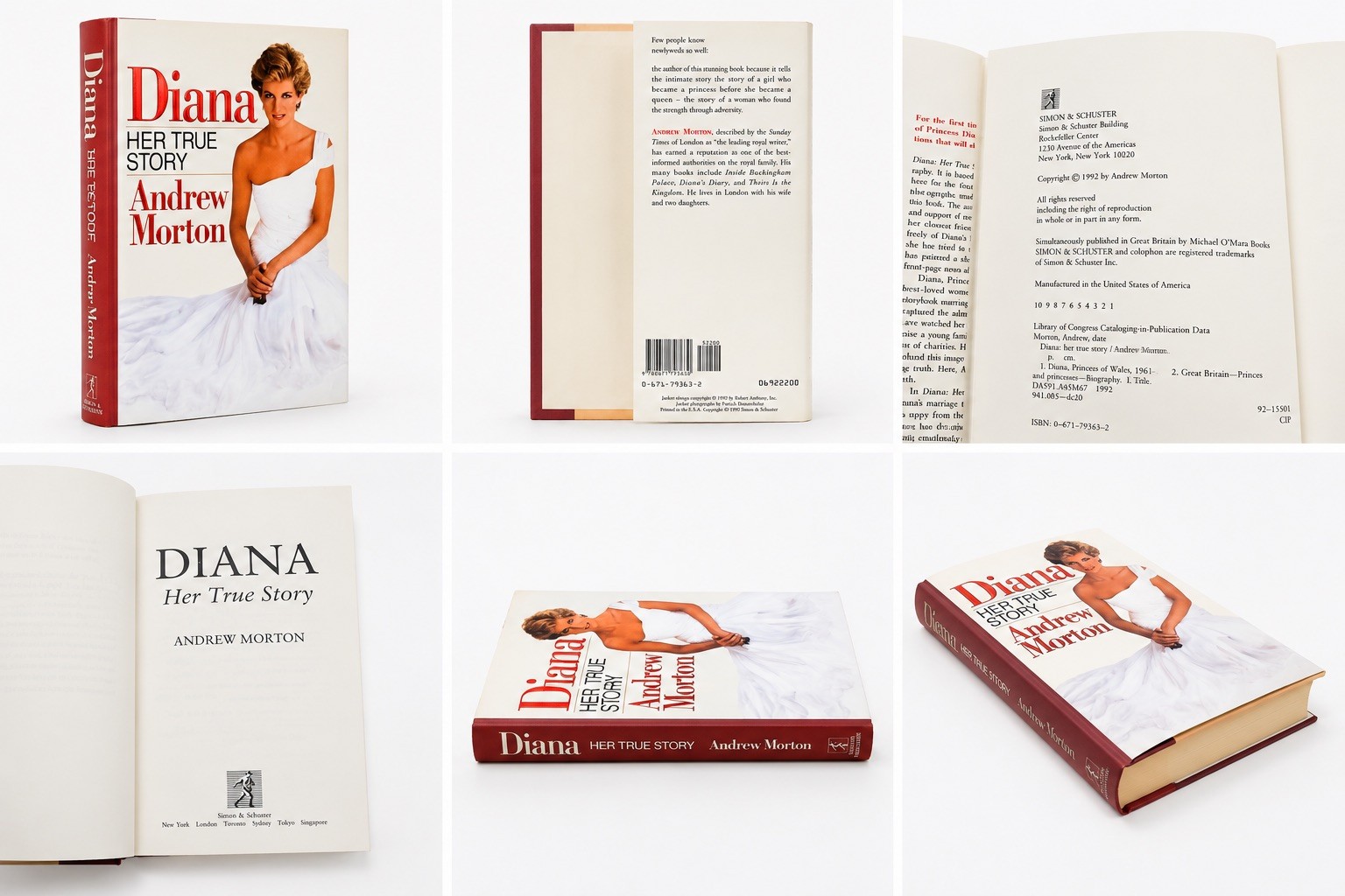 Diana Her True Story Andrew Morton 1992 First Edition First Printing