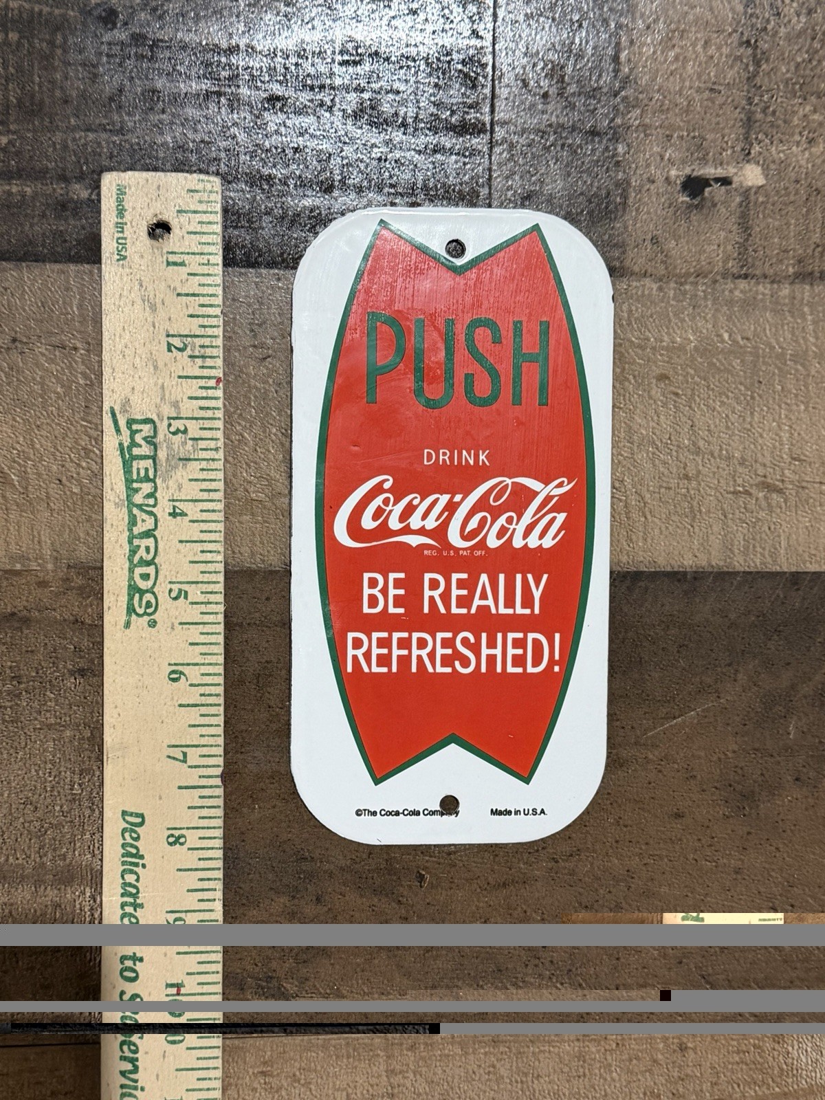 Vintage Style Coca-cola Drink Push Enamel Advertising Porcelain  Sign