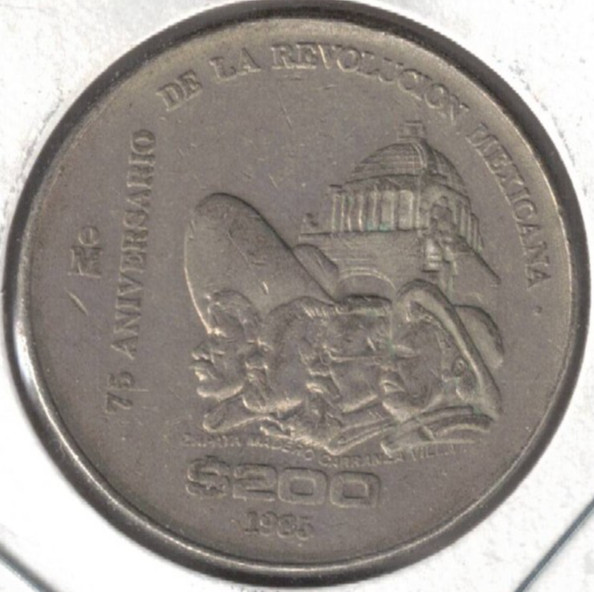 1985 Mexico 200 Pesos 75 Revolution Anniversary Coin 1985 Mexico 200 Pesos 75 Revolution Anniversary Coin