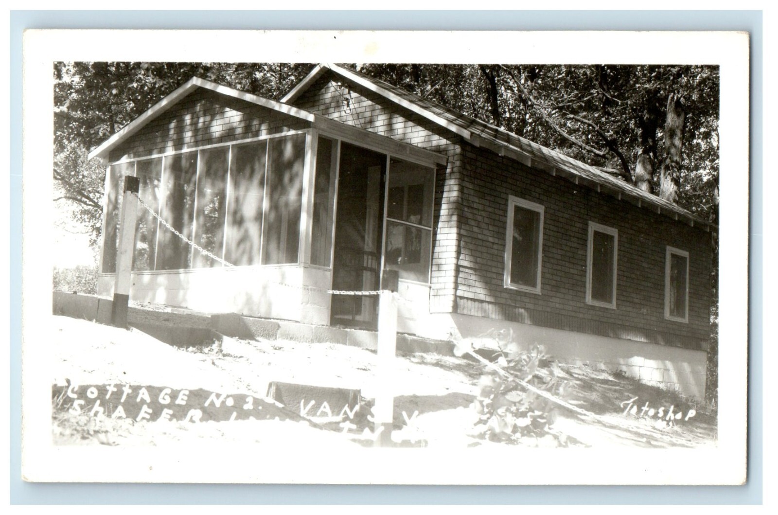 c1940\'s Shafer Lake Vans Villa Cottage No. 2 Indiana IN RPPC Photo Postcard c1940\'s Shafer Lake Vans Villa Cottage No. 2 Indiana IN RPPC Photo Postcard
