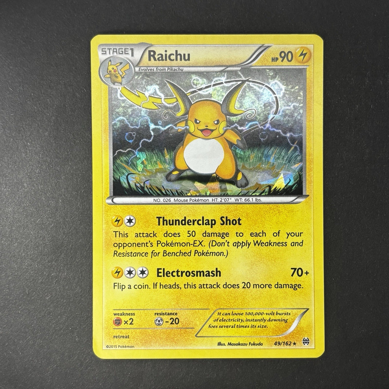 Deck Exclusives Raichu XY BREAKthrough (Cracked Ice Holo) 49/162 NM Pokemon Card