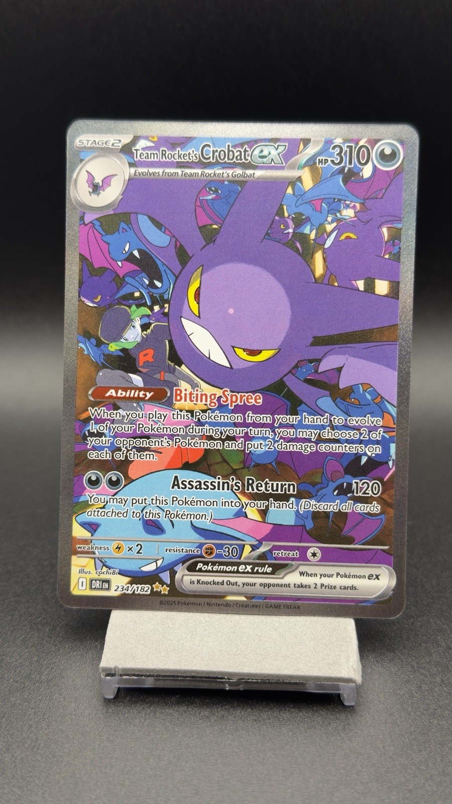 Team Rockets Crobat ex 234/182 Special Illustration Rare Pokemon Destined Rivals