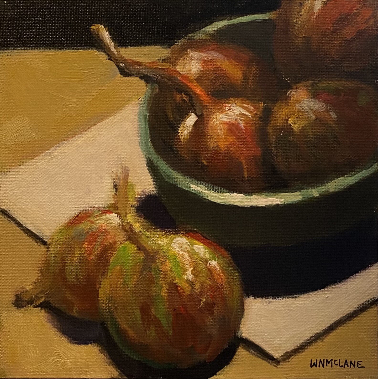 Original Painting Impressionist Still Life Red Onions Acrylic Canvasboard 8”x8”