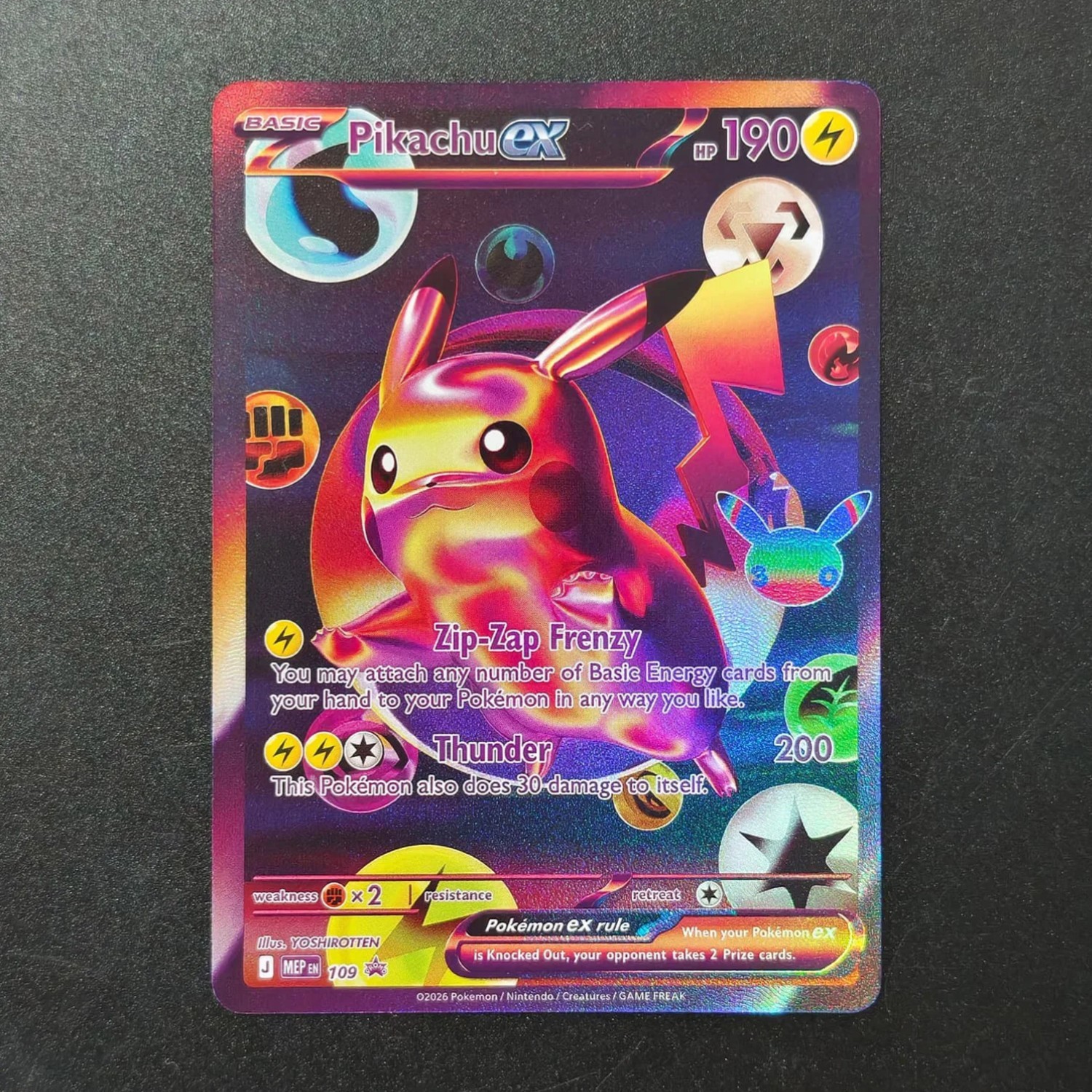 Pikachu ex #109 30th English Game Collection Card