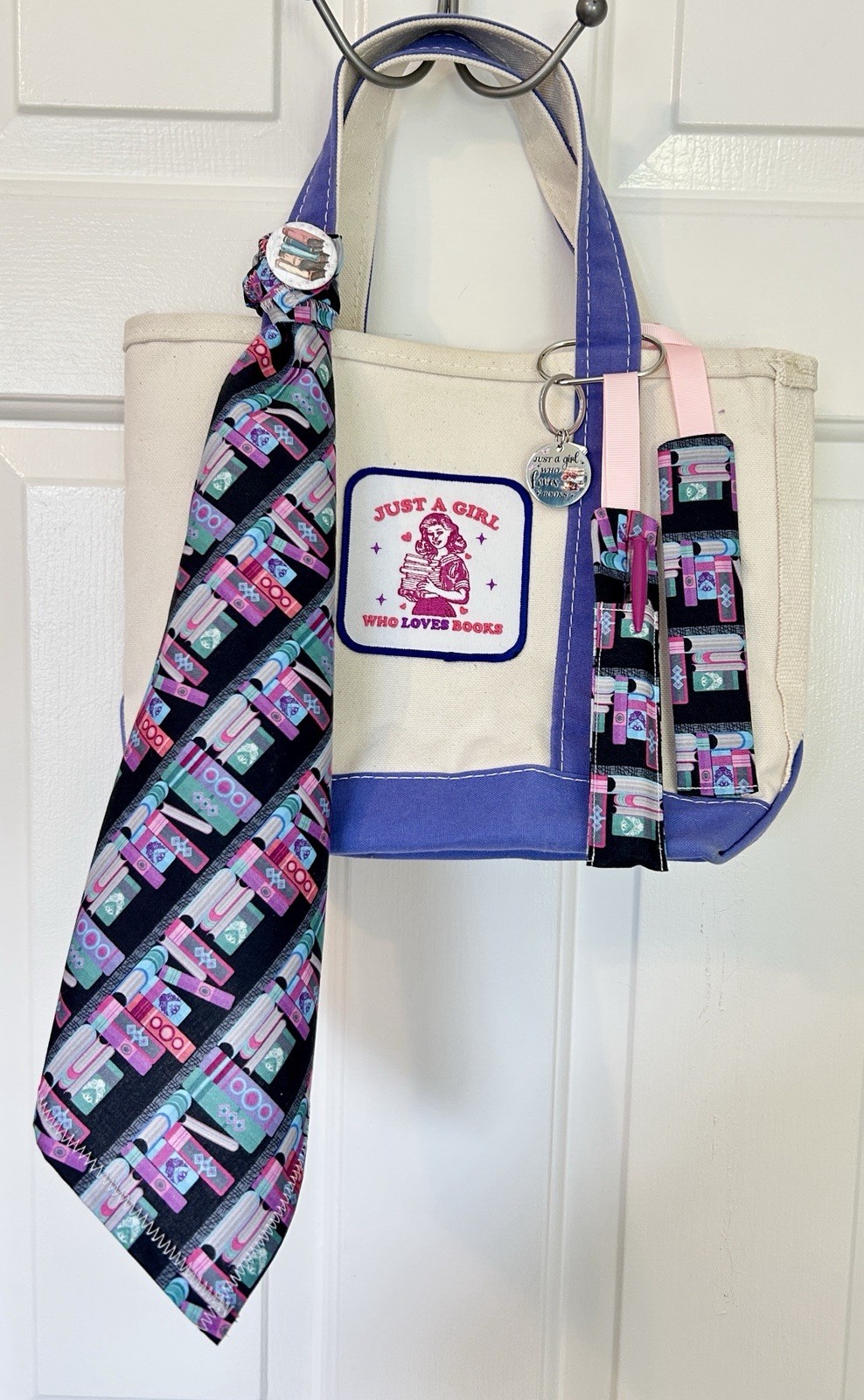Custom Upcycled Vtg LL Bean Boat & Tote Small Lavender 13” X 10” X 4” Booktok