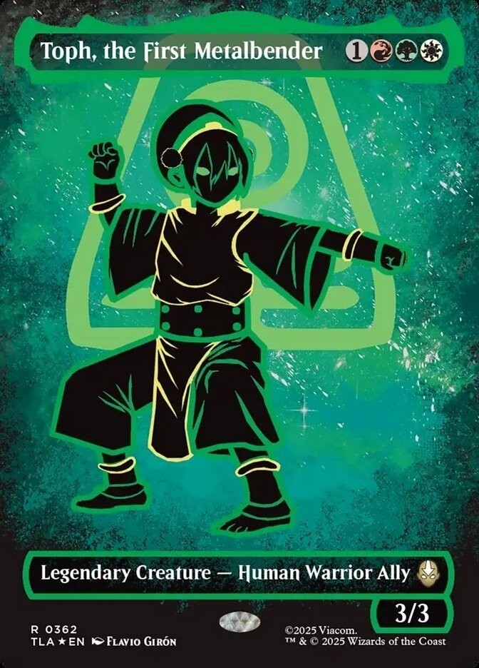 Toph, the First Metalbender (Borderless) (Neon Ink Foil) Avatar: Playtest Card