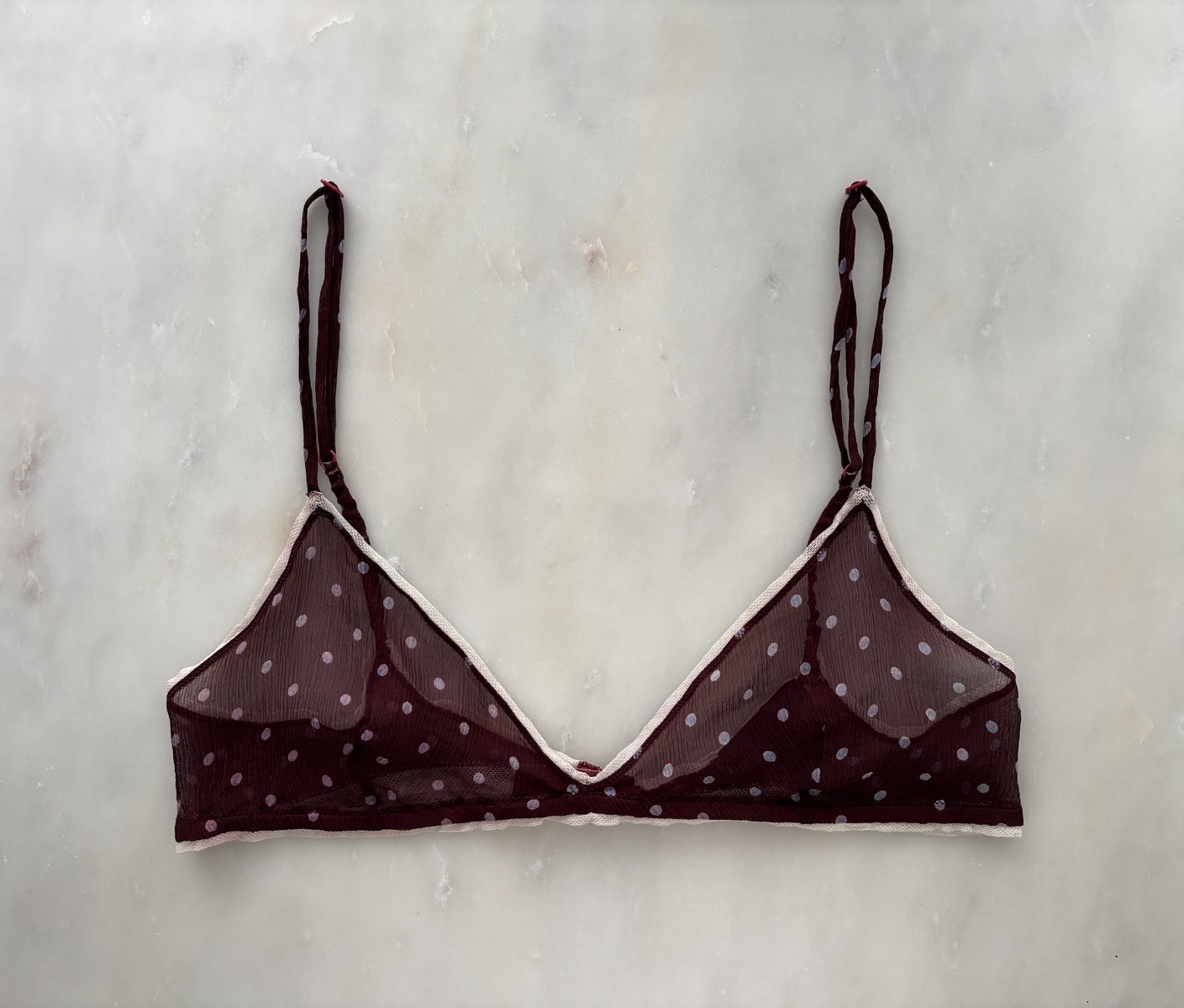 Prada Vintage Spring Summer 2000 100% Silk Sheer Polka Dot Bralette Italy Prada Vintage Spring Summer 2000 100% Silk Sheer Polka Dot Bralette Italy